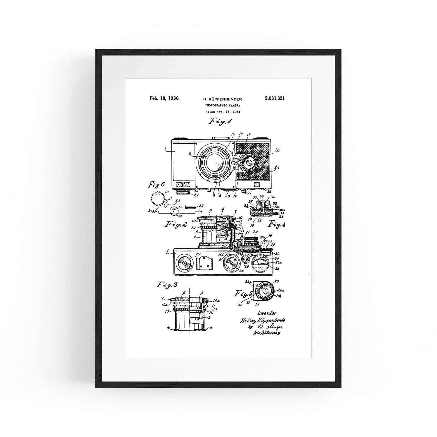 Vintage Camera Patent Photographer Wall Art #2 - The Affordable Art Company