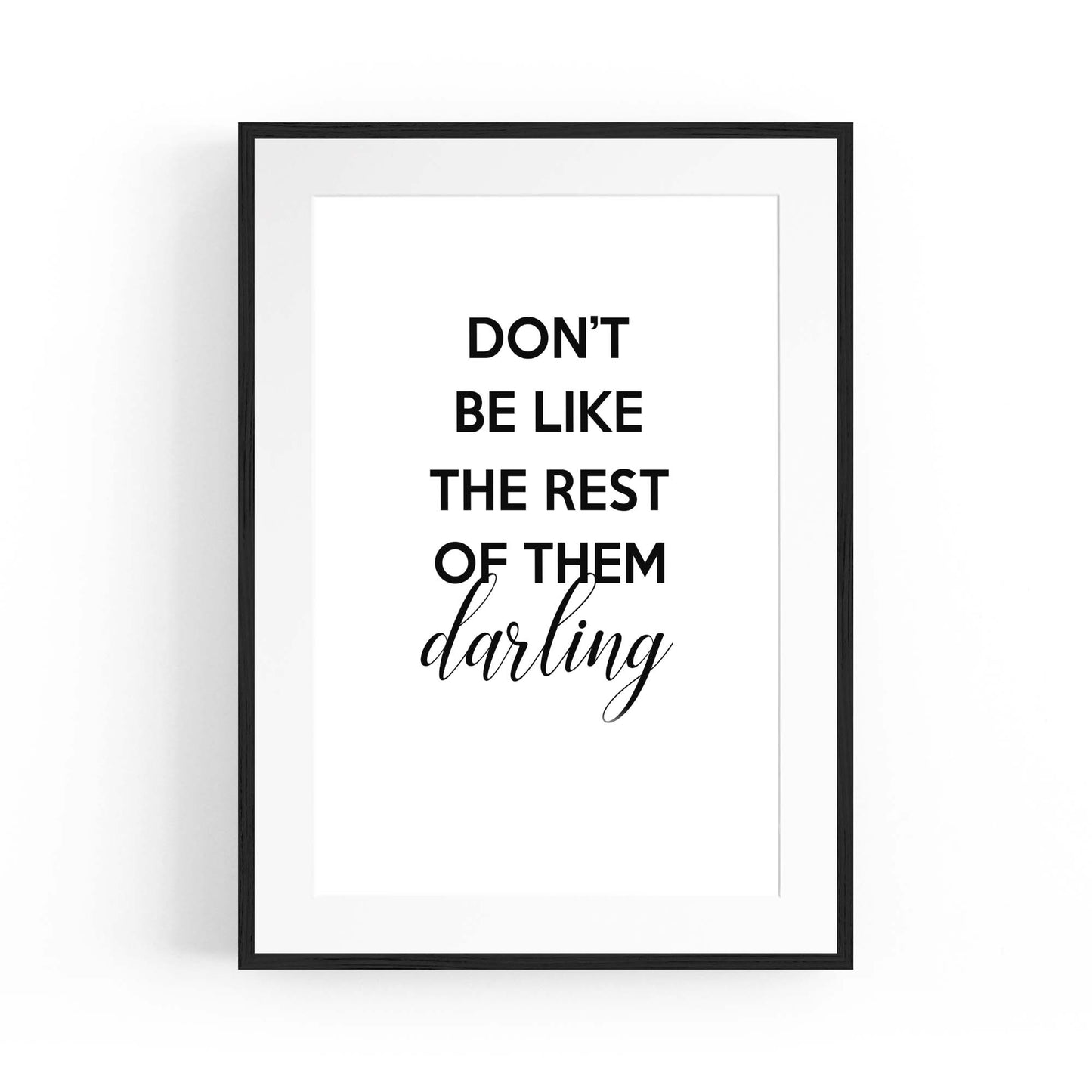 "Darling" Fashion Bedroom Artwork Quote Wall Art - The Affordable Art Company