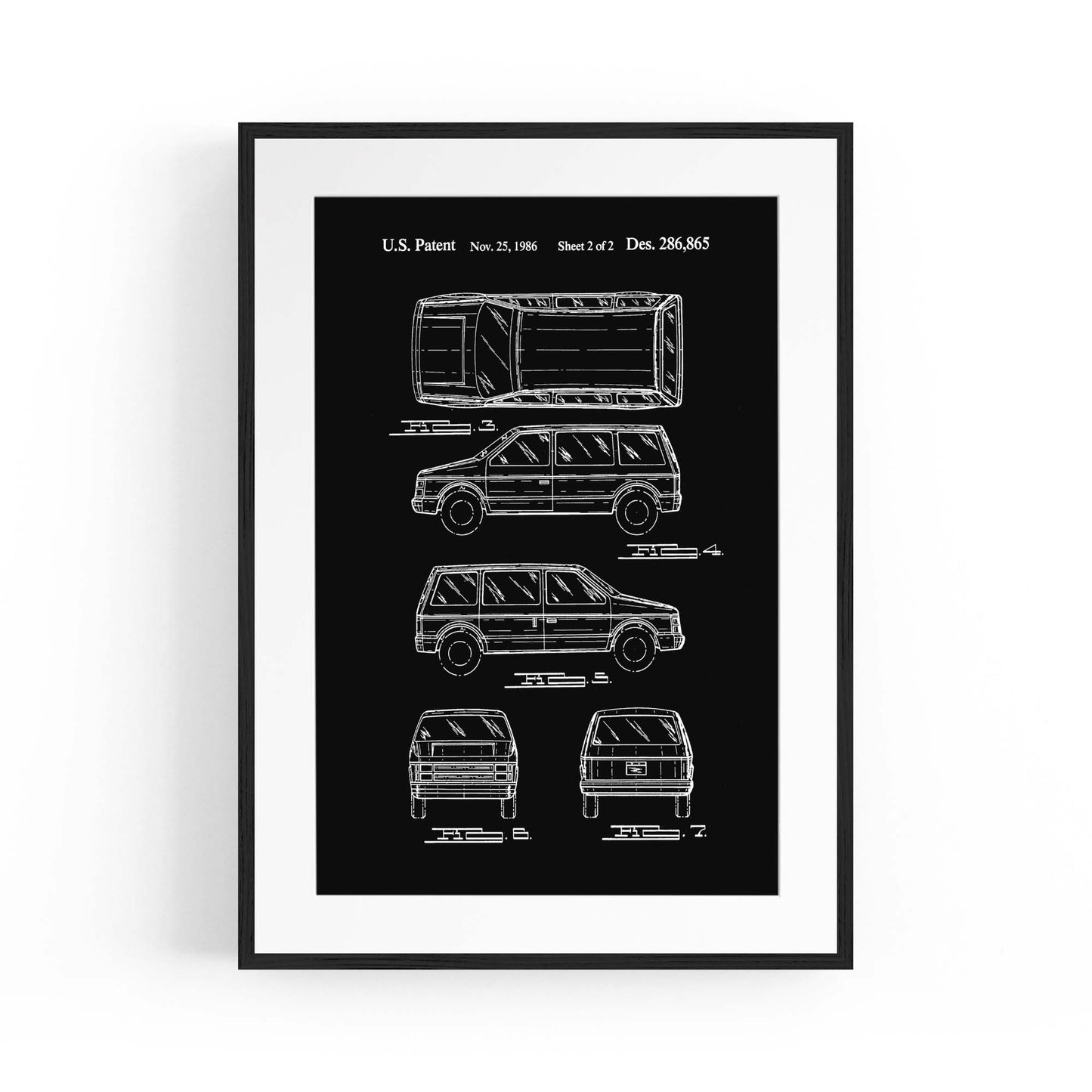 Vintage Minivan Patent Garage Wall Art #1 - The Affordable Art Company