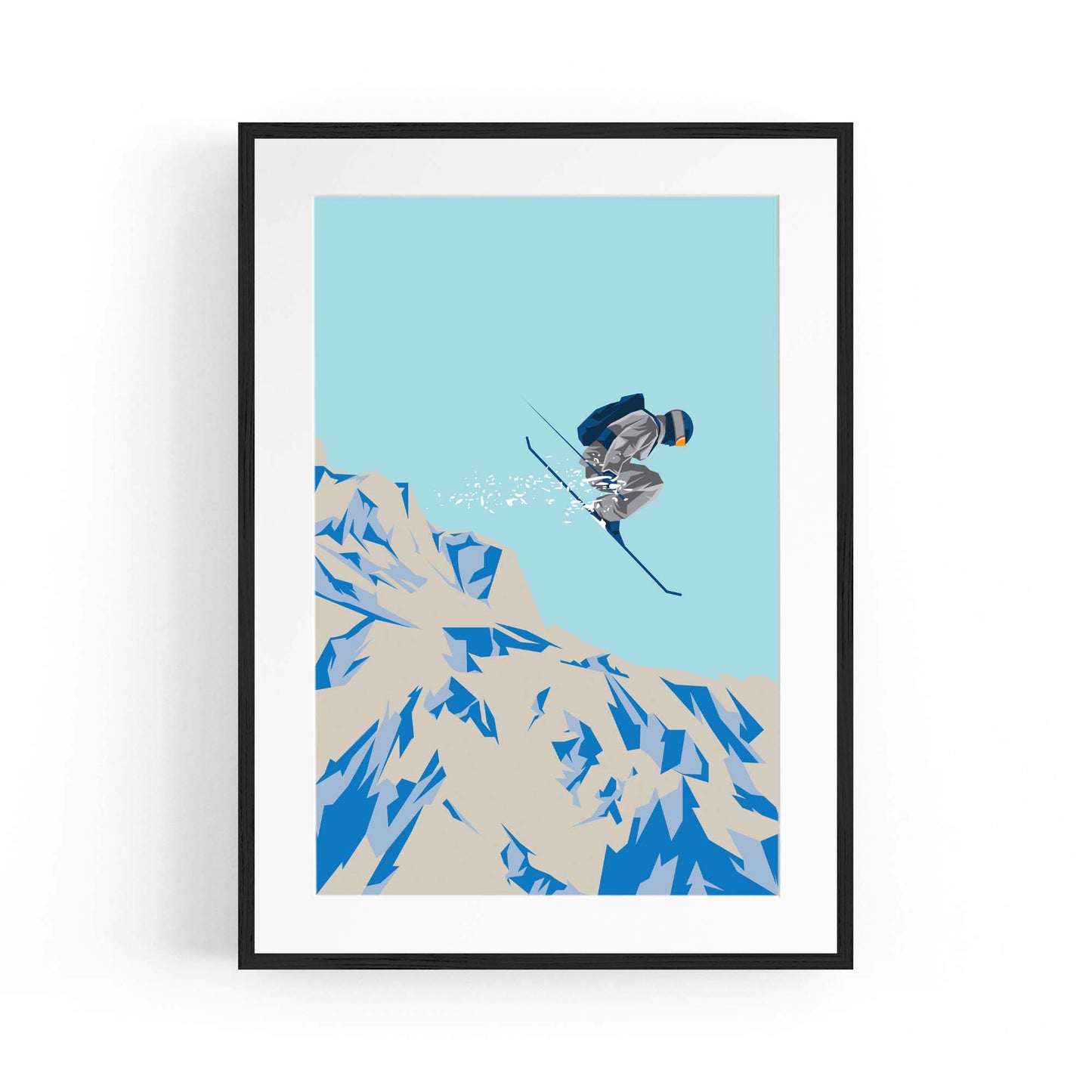 Retro Ski Winter Vintage Snow Cabin Wall Art #4 - The Affordable Art Company