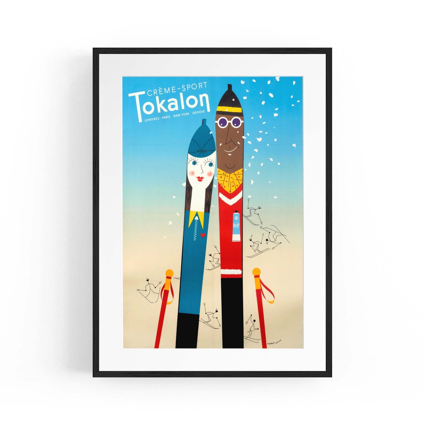 Tokalon Sports Cream Vintage Skiing Advert Wall Art - The Affordable Art Company