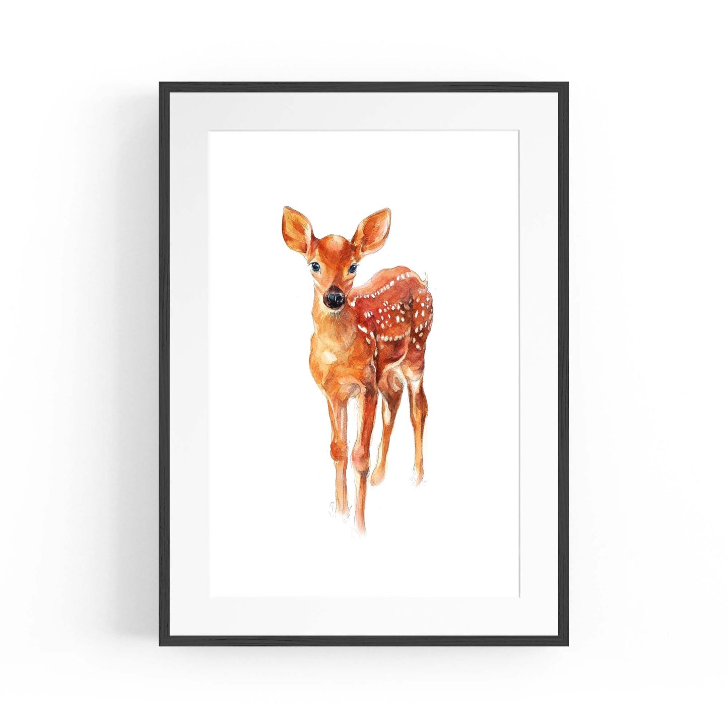 Watercolour Deer Painting Animal Nursery Wall Art - The Affordable Art Company