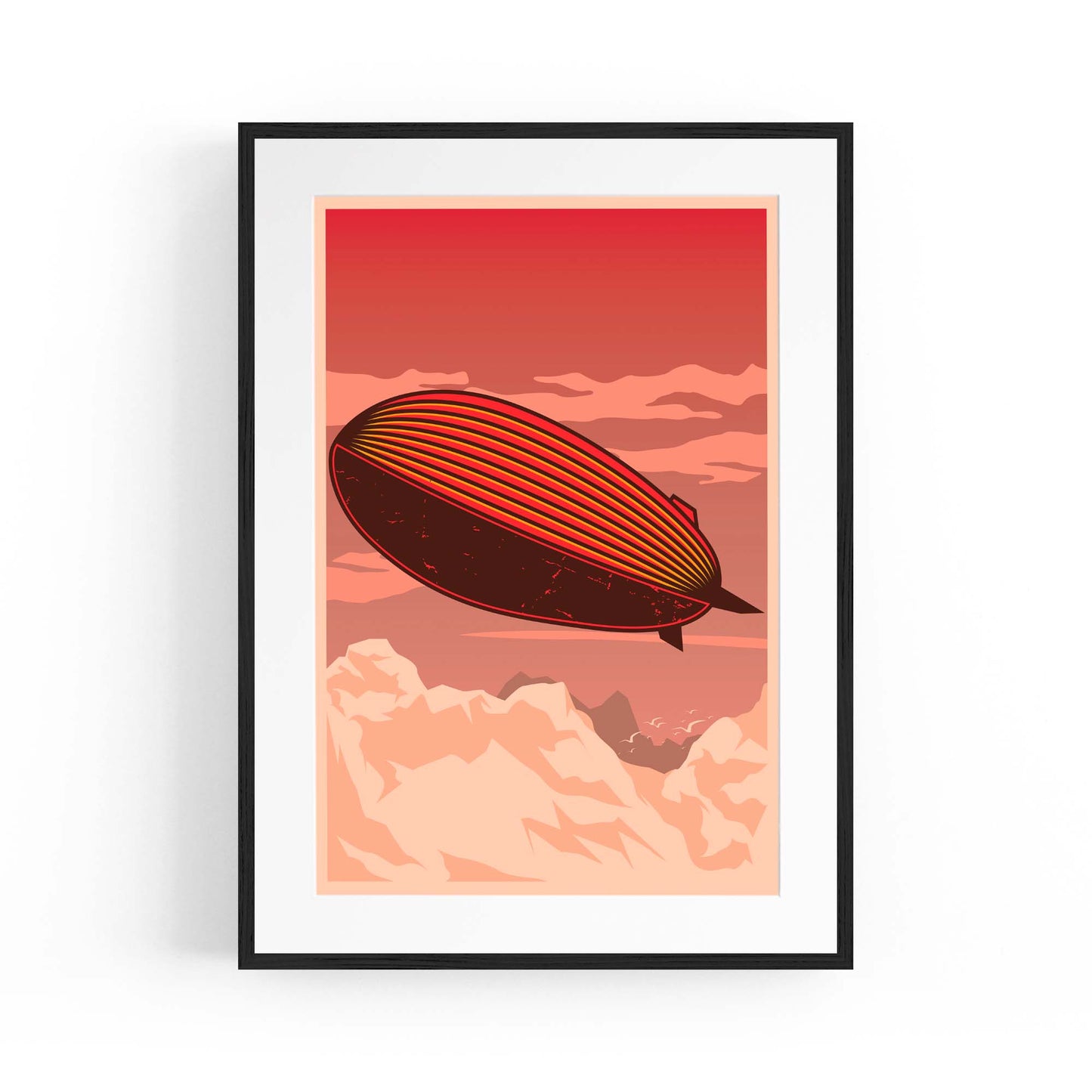 Art Deco Airship Vintage Retro New York Wall Art - The Affordable Art Company