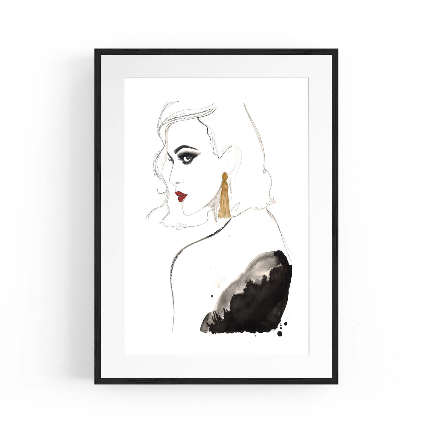 "Girl Alone" Minimal Fashion Model Wall Art - The Affordable Art Company