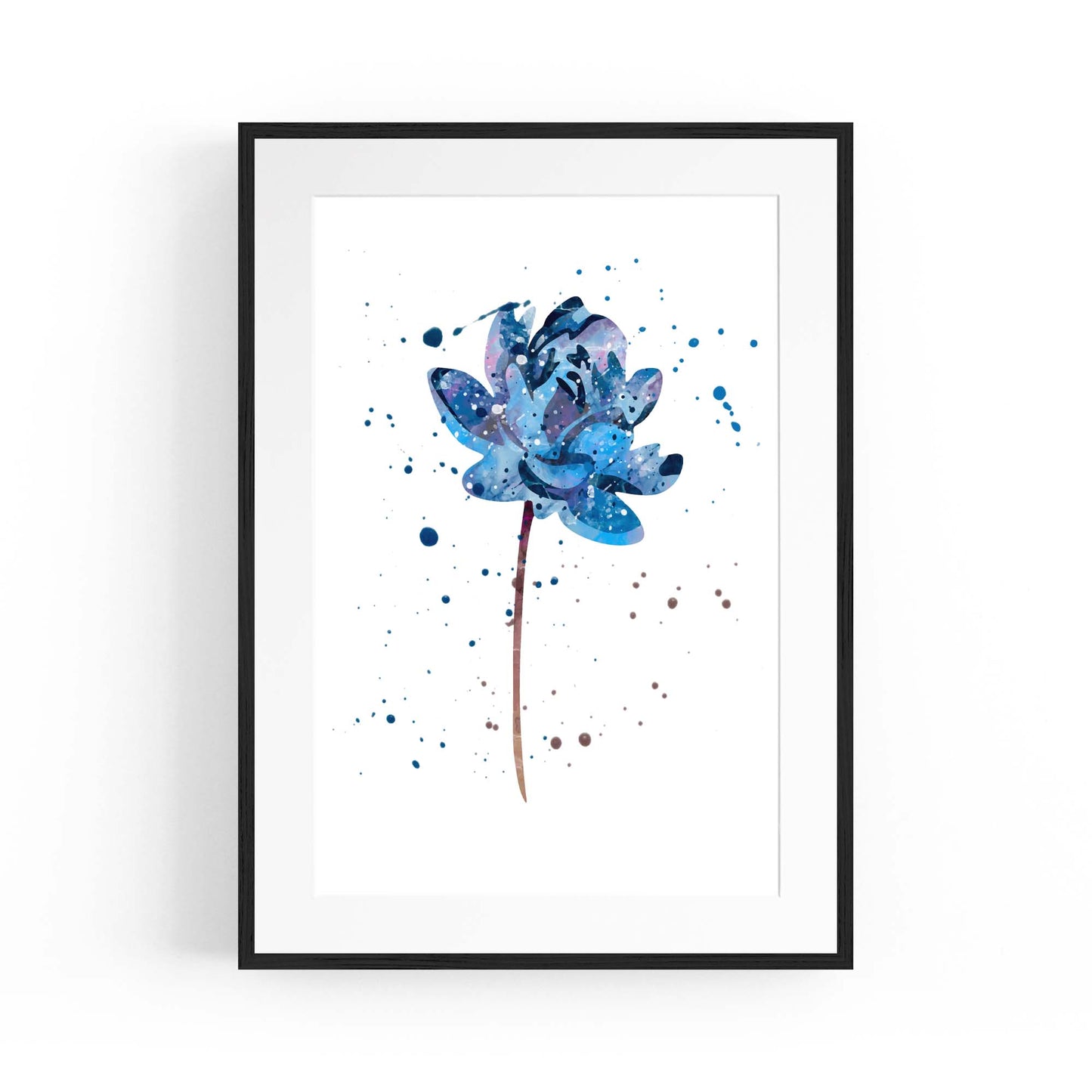 Scandi Blue Flower Design Minimal Kitchen Wall Art #3 - The Affordable Art Company