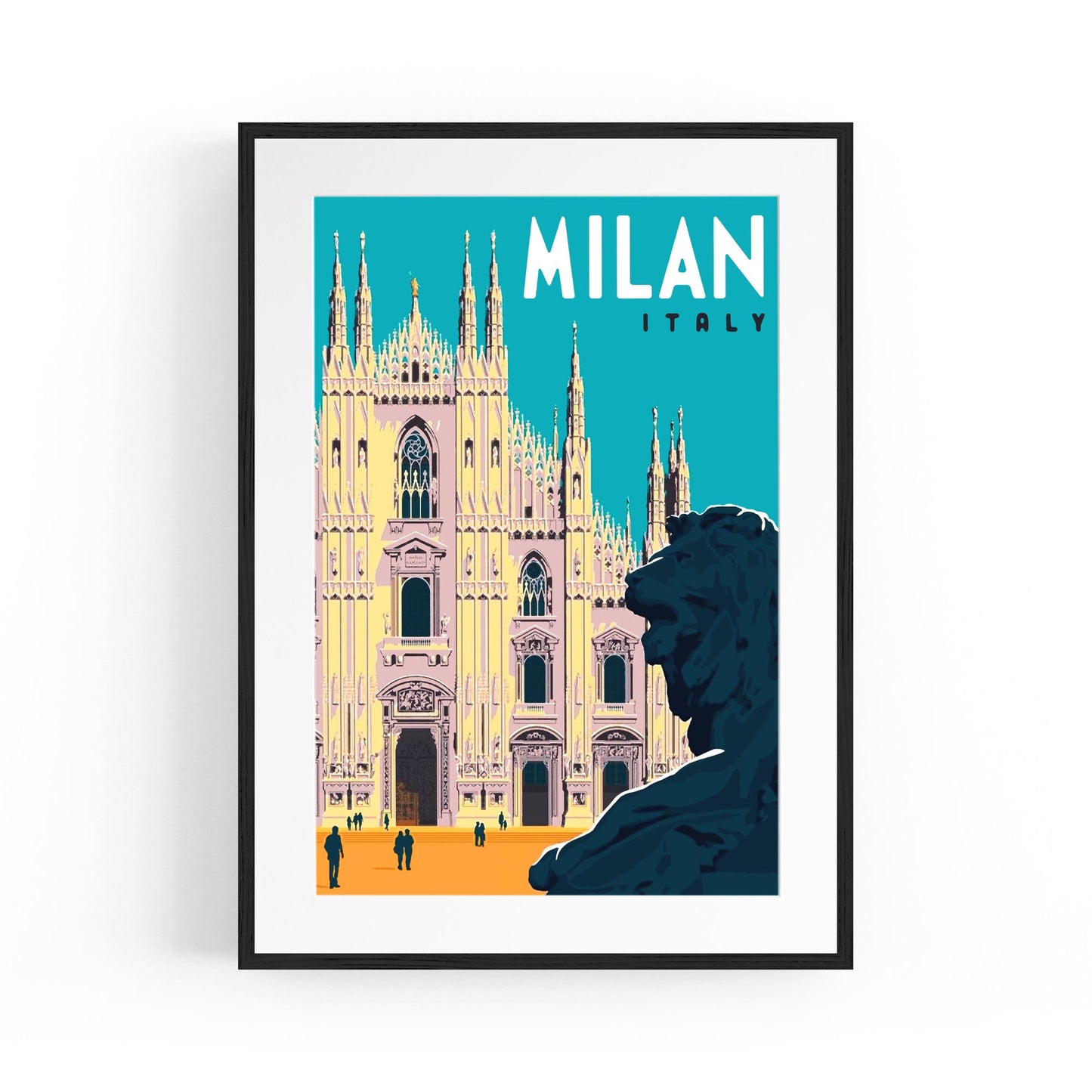 Retro Milan, Italy Travel Advert Wall Art - Portsby