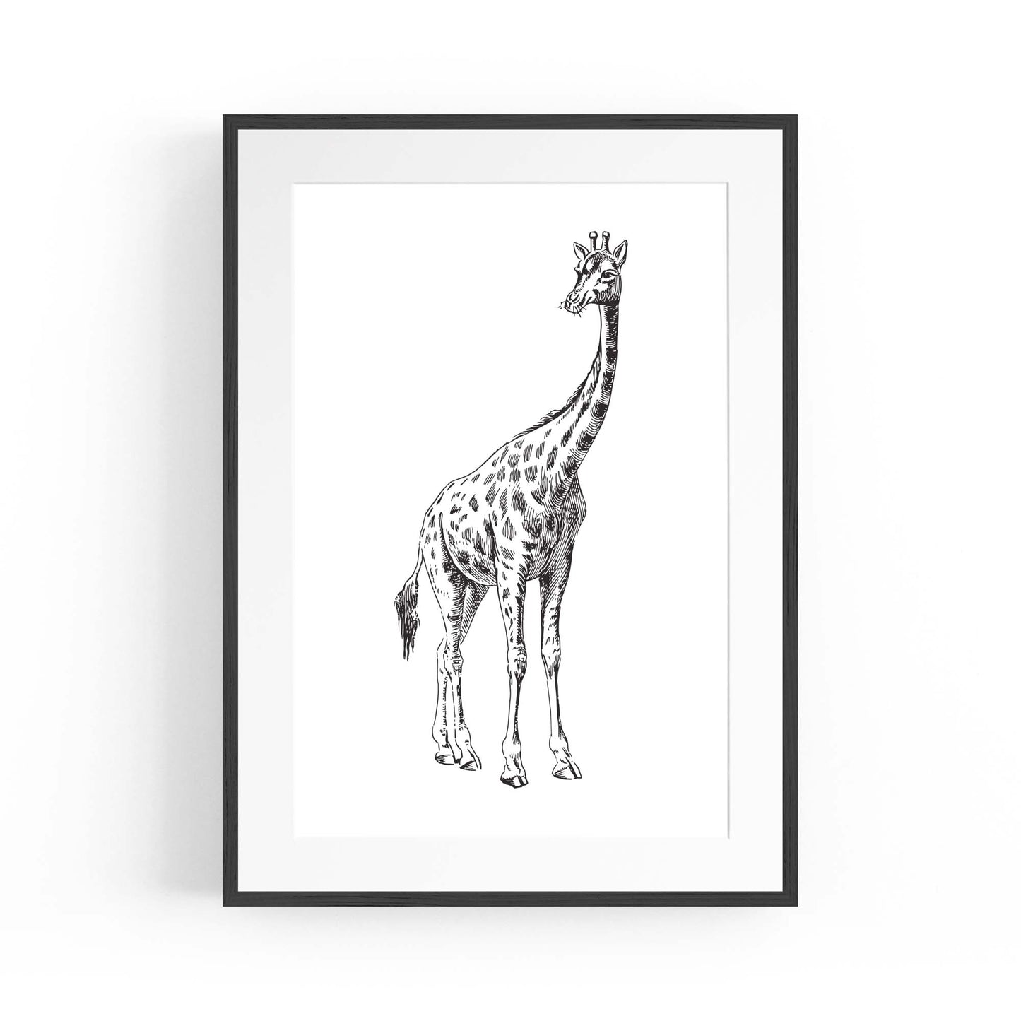 Detailed Giraffe Drawing Safari Animal Wall Art #2 - The Affordable Art Company