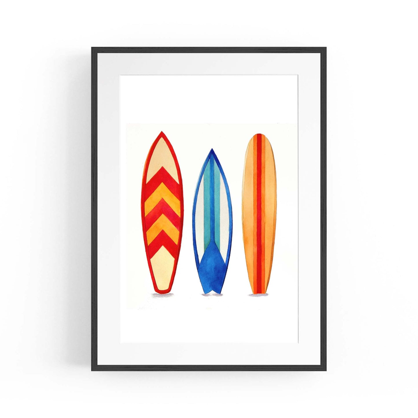 Surfboard Watercolour Australian Surf Wall Art - The Affordable Art Company
