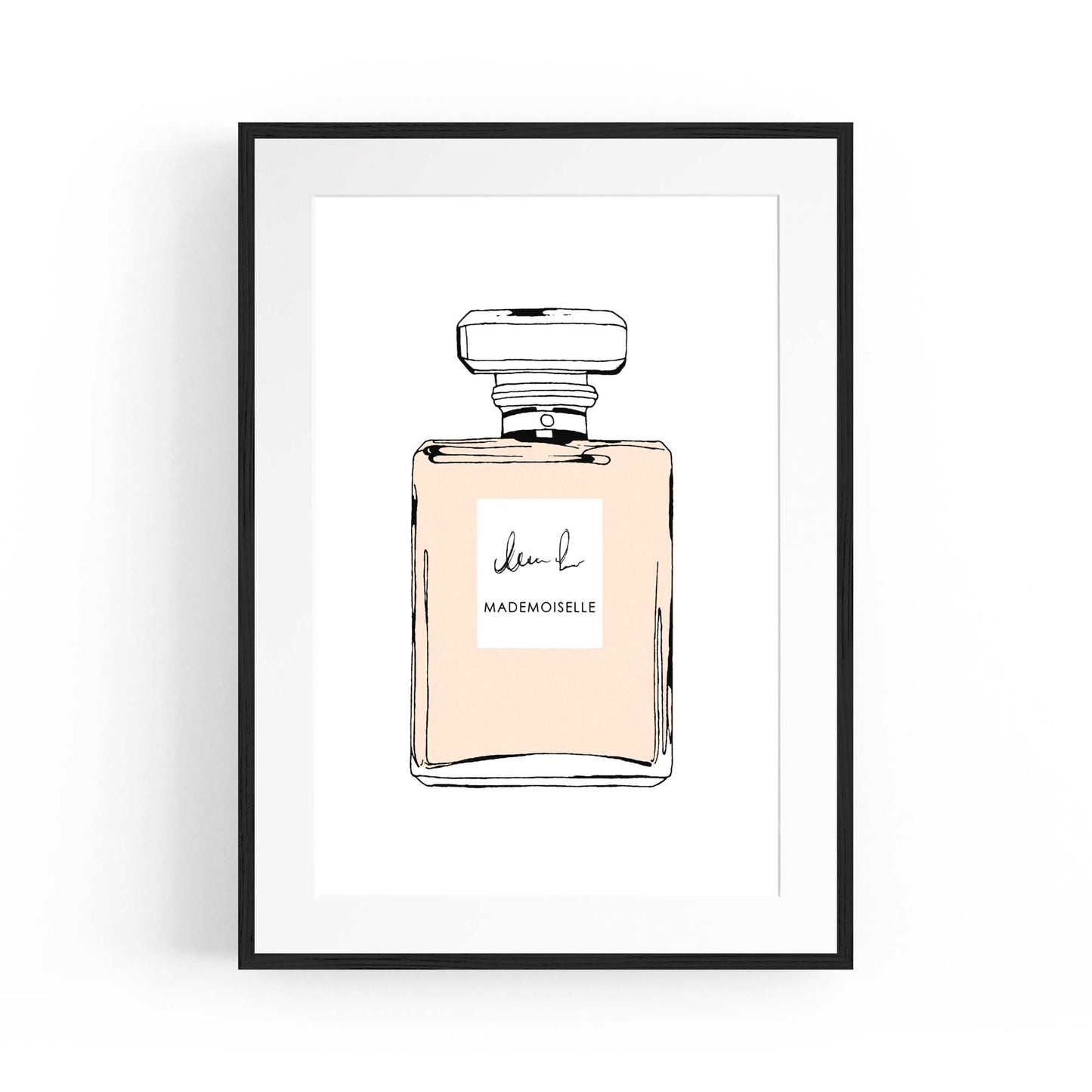 Peach Minimal Perfume Bottle Fashion Wall Art - The Affordable Art Company