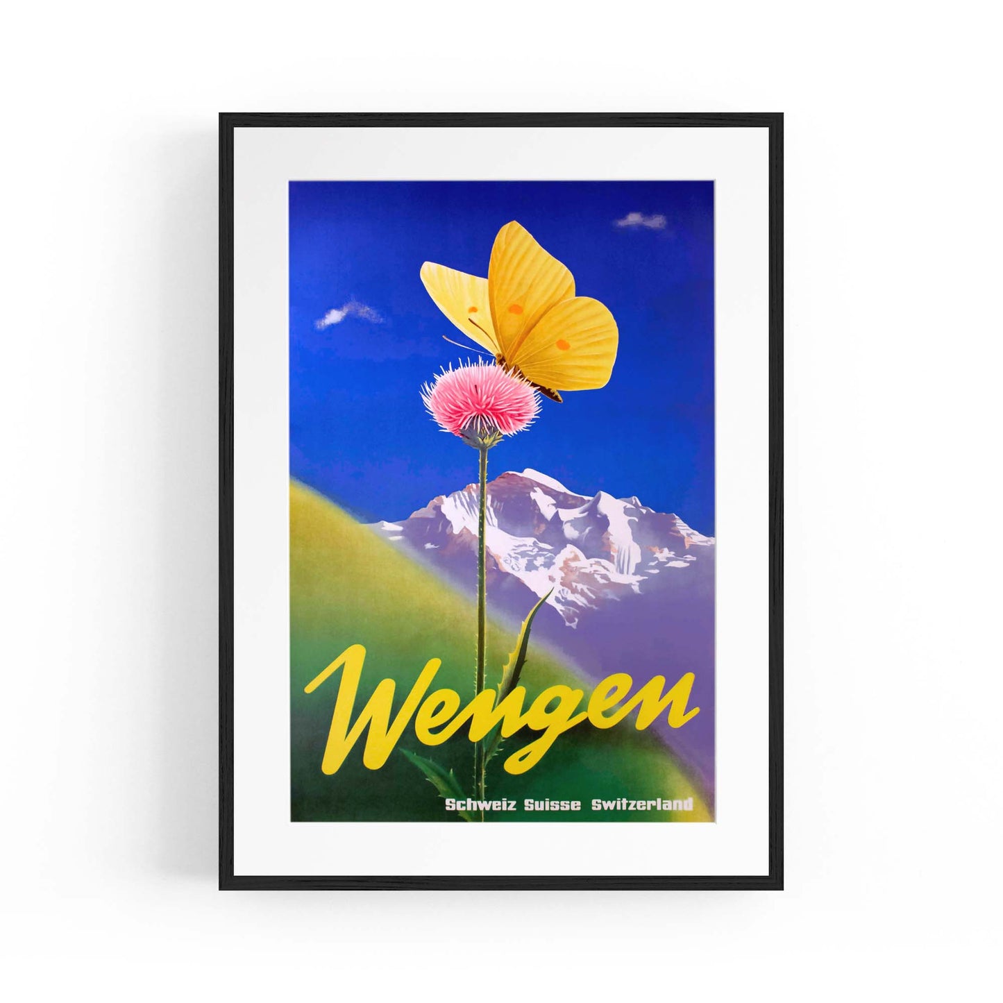 Wengen Switzerland Vintage Travel Advert Wall Art - The Affordable Art Company