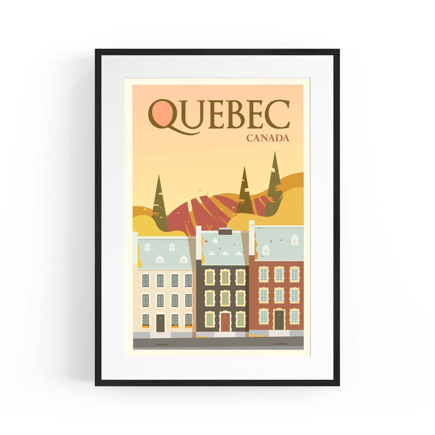 Retro Quebec Canada Vintage Travel Wall Art - The Affordable Art Company