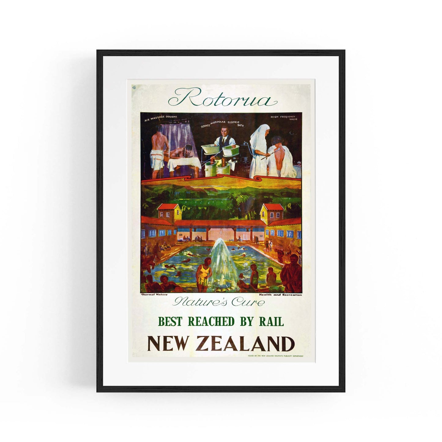 Rotorua New Zealand Vintage Travel Advert Wall Art - The Affordable Art Company