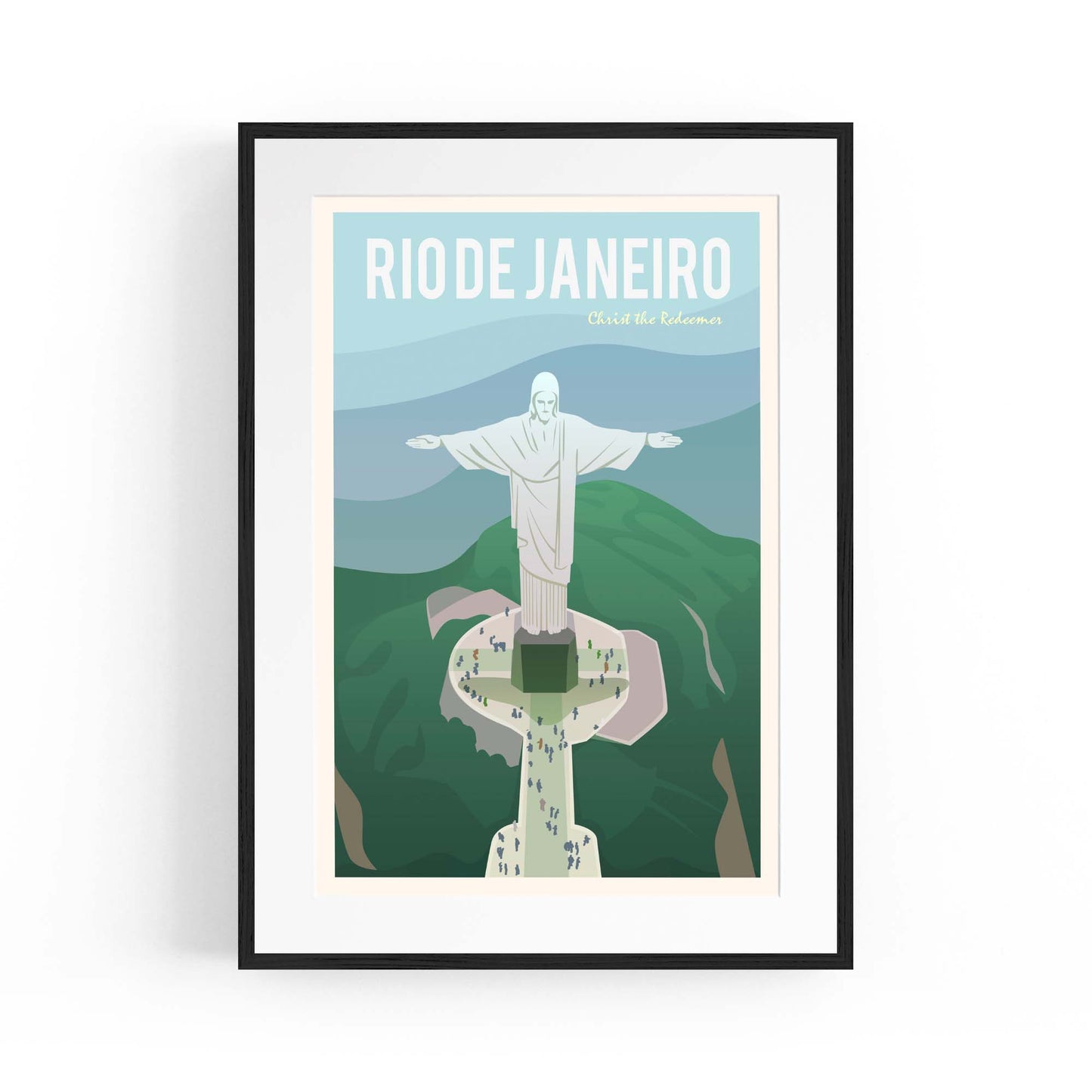 Retro Rio De Janeiro Brazil Vintage Travel Wall Art #1 - The Affordable Art Company