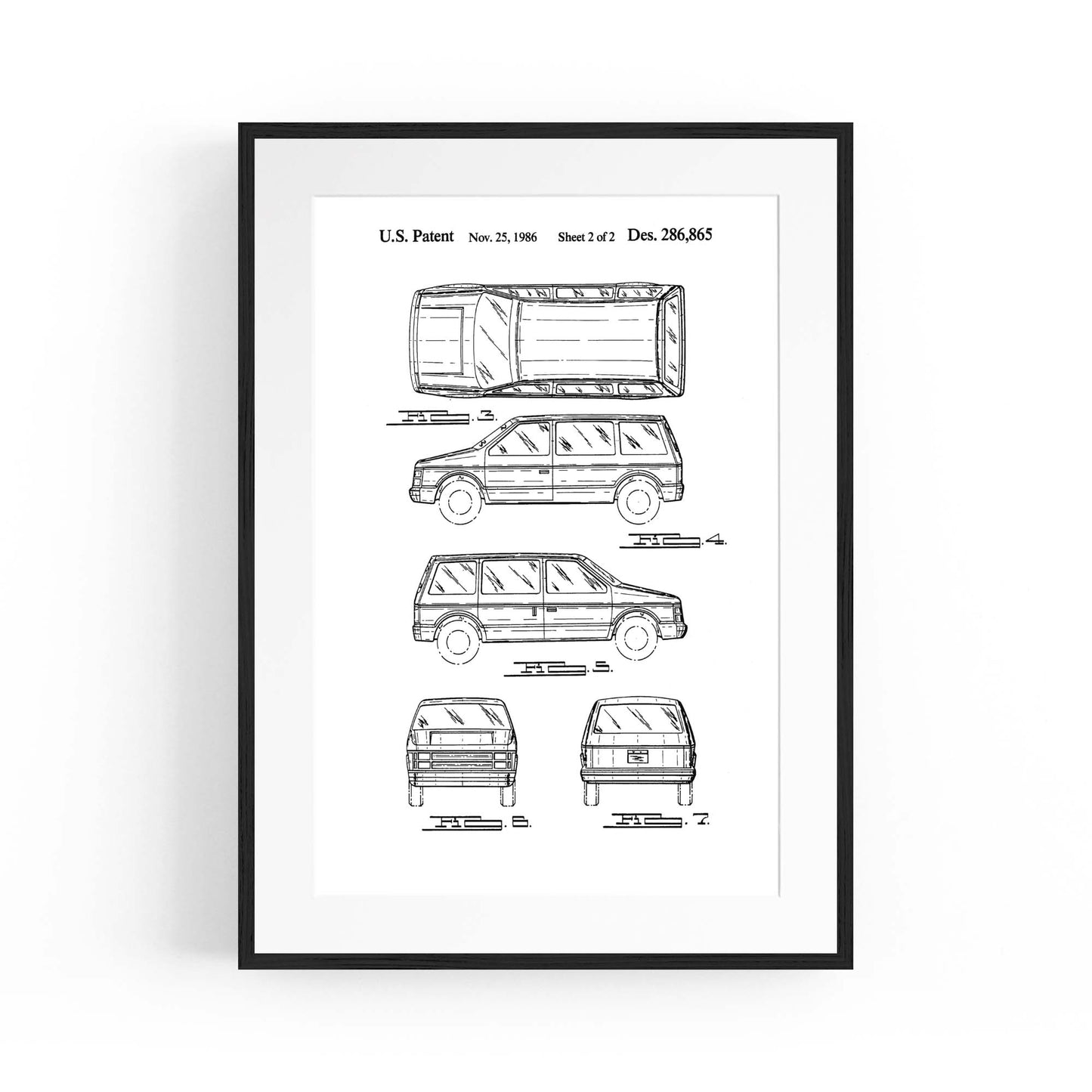 Vintage Minivan Patent Garage Wall Art #2 - The Affordable Art Company