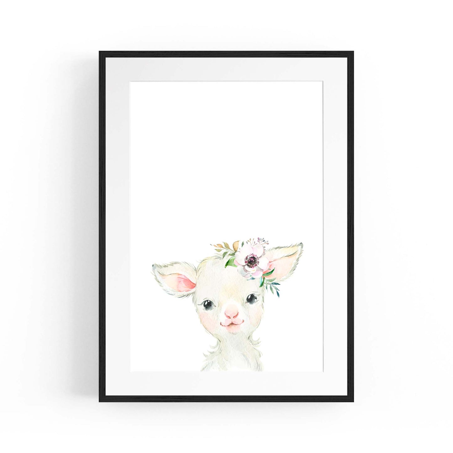 Cute Baby Lamb Nursery Animal Gift Wall Art - The Affordable Art Company