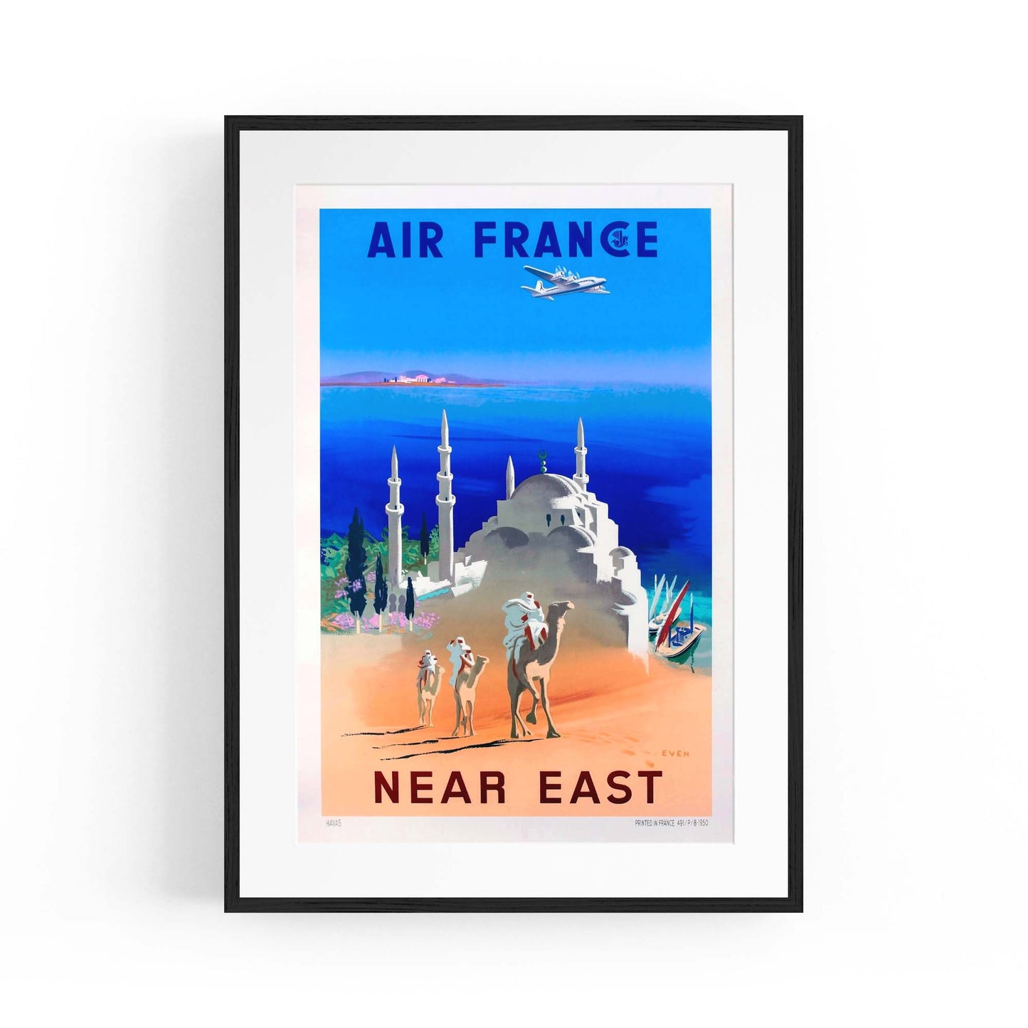 Air France to Egypt Vintage Travel Advert Wall Art - The Affordable Art Company
