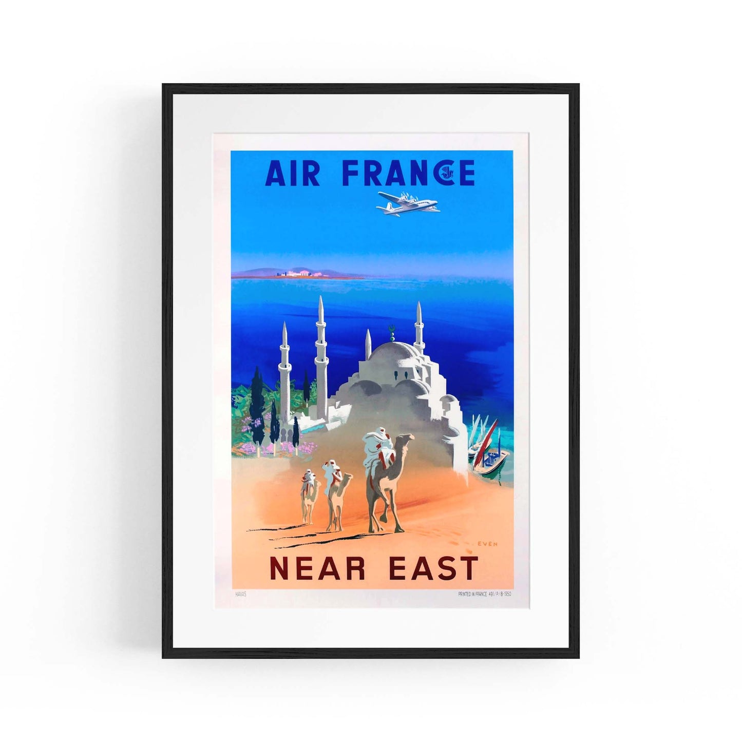 Air France to Egypt Vintage Travel Advert Wall Art - The Affordable Art Company