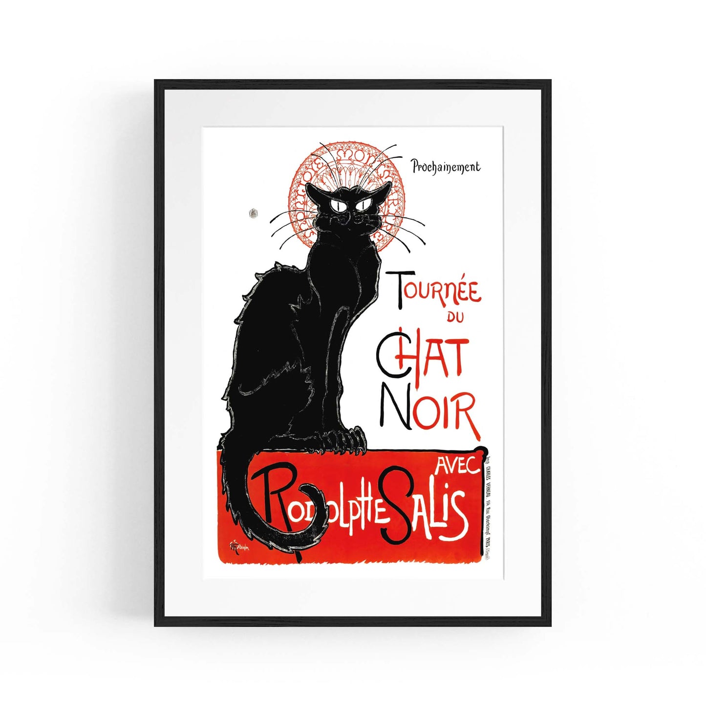 French Chat Noir Black Cat Vintage Advert Wall Art - The Affordable Art Company