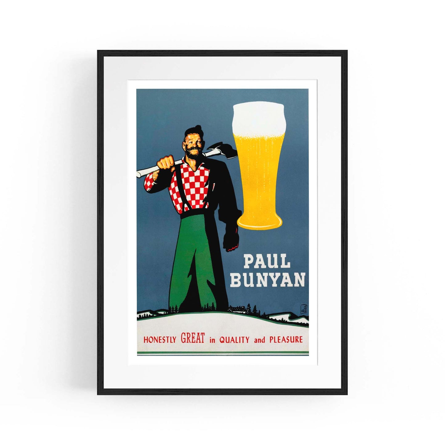 Paul Bunyan Vintage Beer Advert Wall Art - The Affordable Art Company