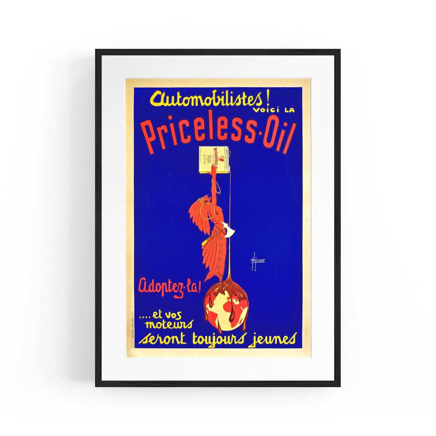 Priceless Oil Vintage Advert Man Garage Wall Art - The Affordable Art Company