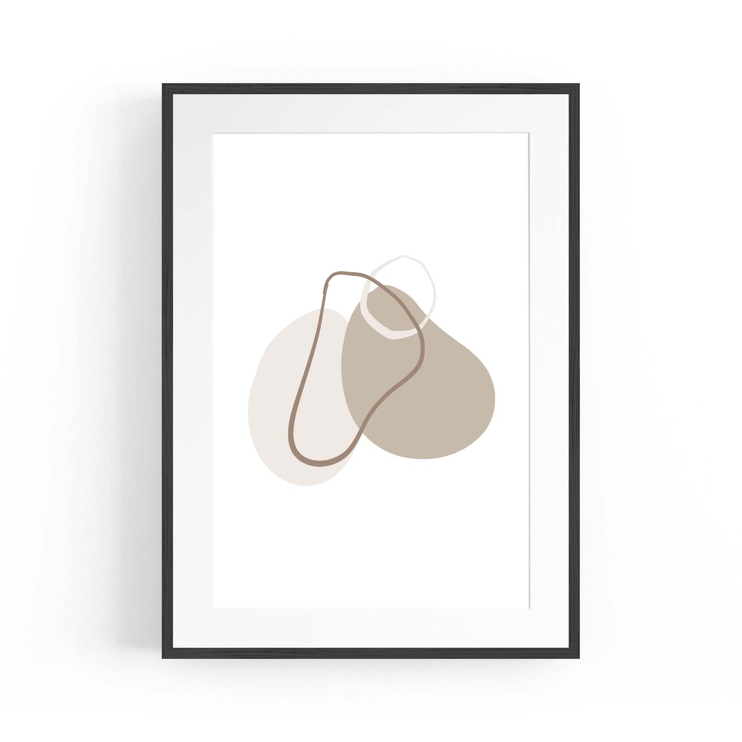 Minimal Black & White Shapes Abstract Wall Art #2 - The Affordable Art Company