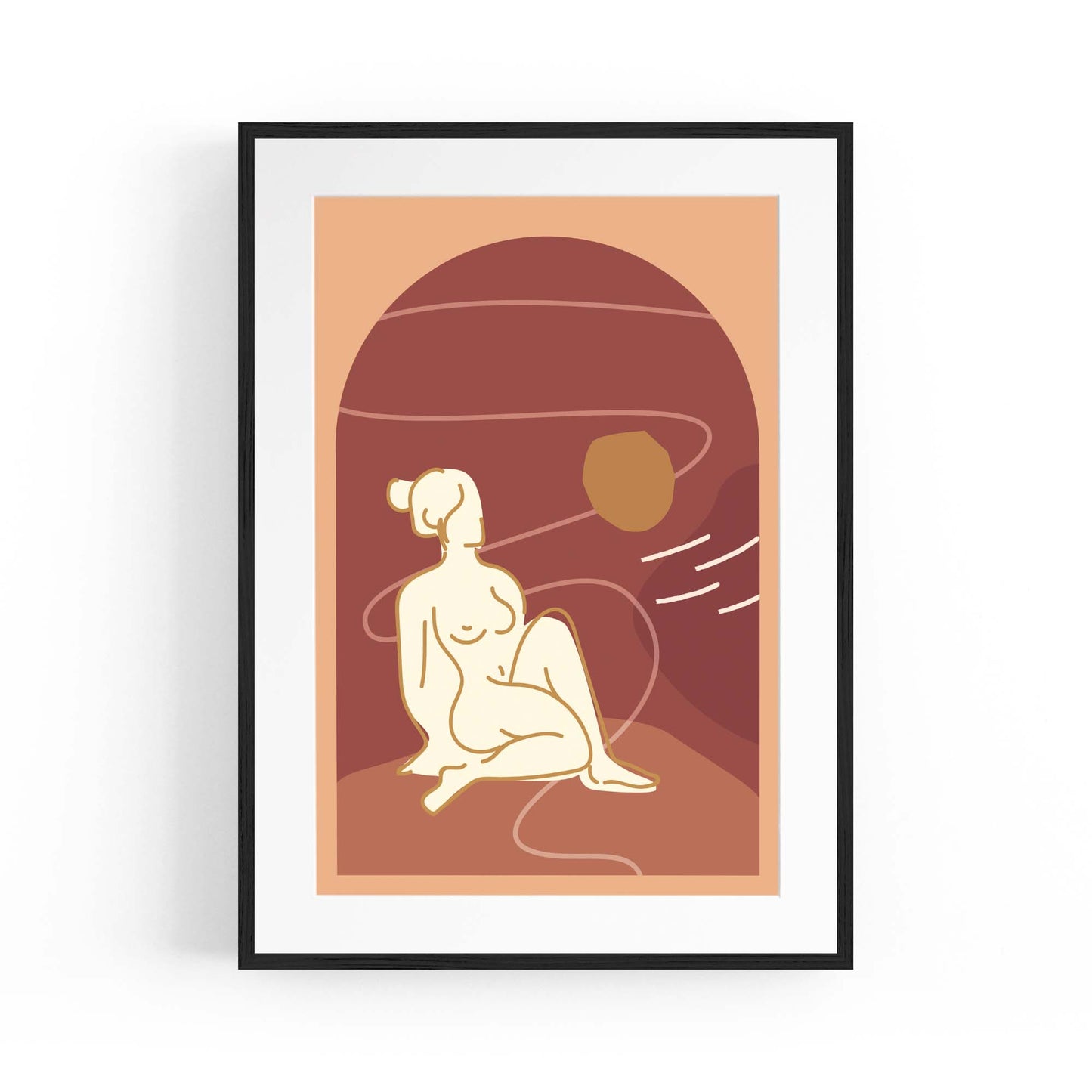 Abstract Greek Goddess Retro Minimal Wall Art #1 - The Affordable Art Company