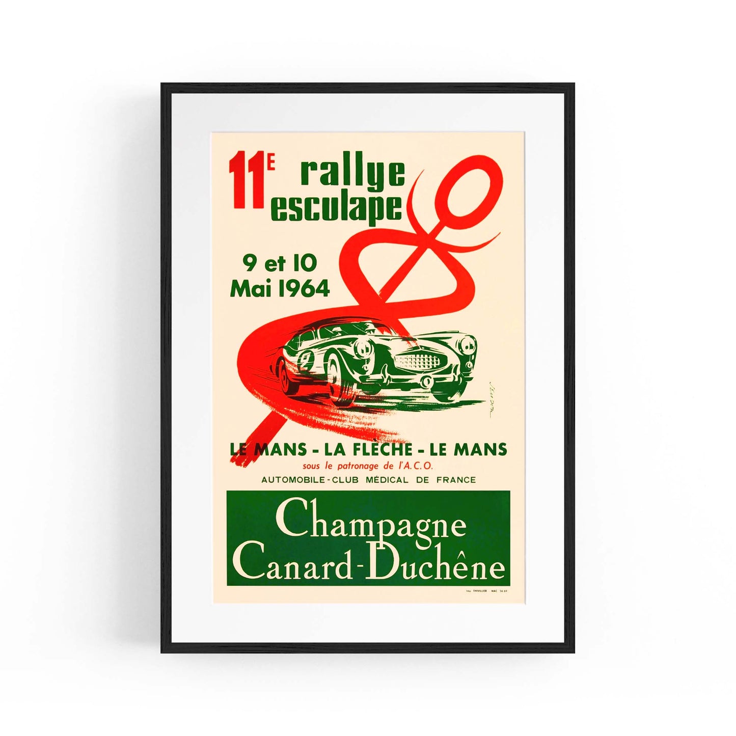 French Motorsport Vintage Advert Garage Wall Art - The Affordable Art Company