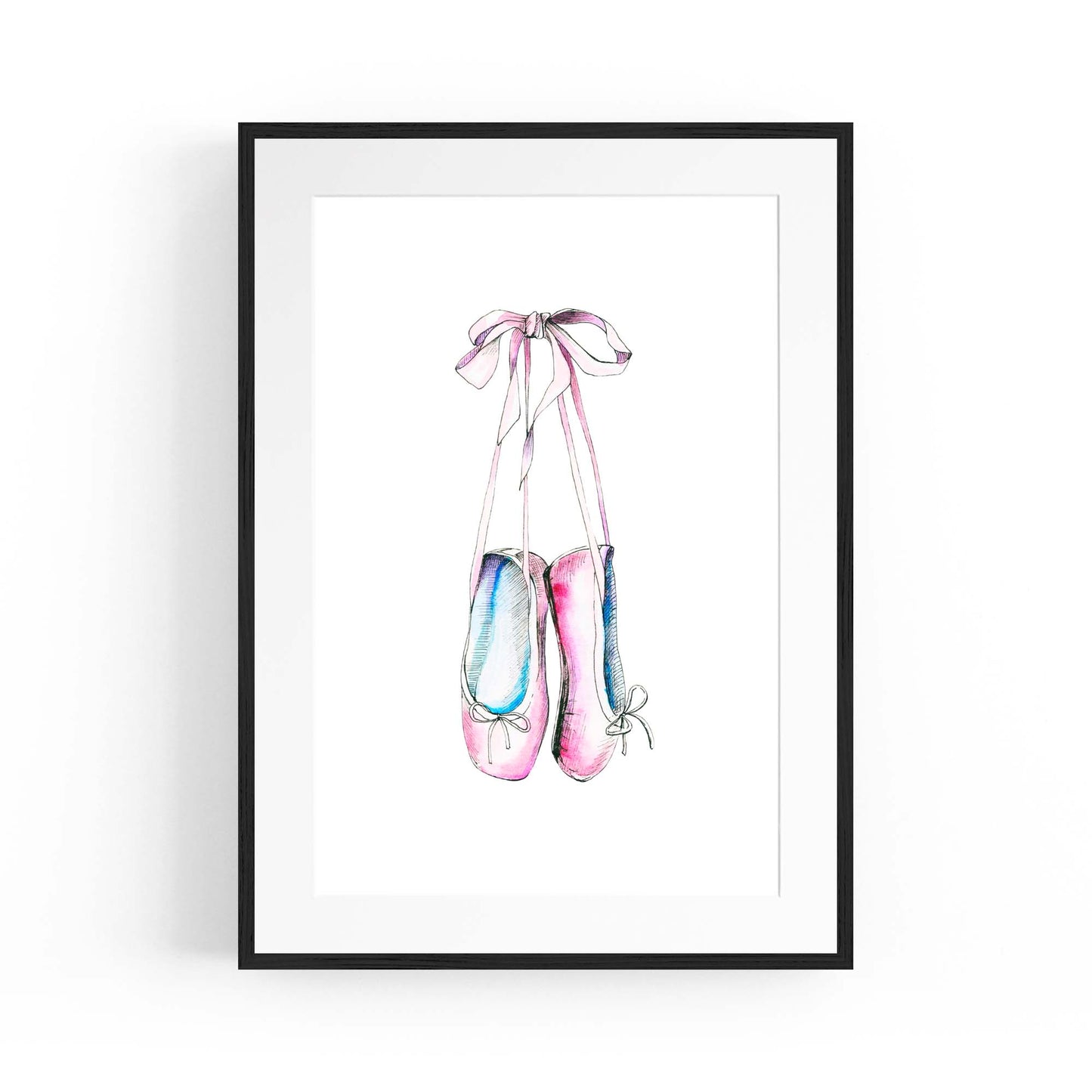 Cute Ballet Shoes Girls Bedroom Pink Wall Art - The Affordable Art Company