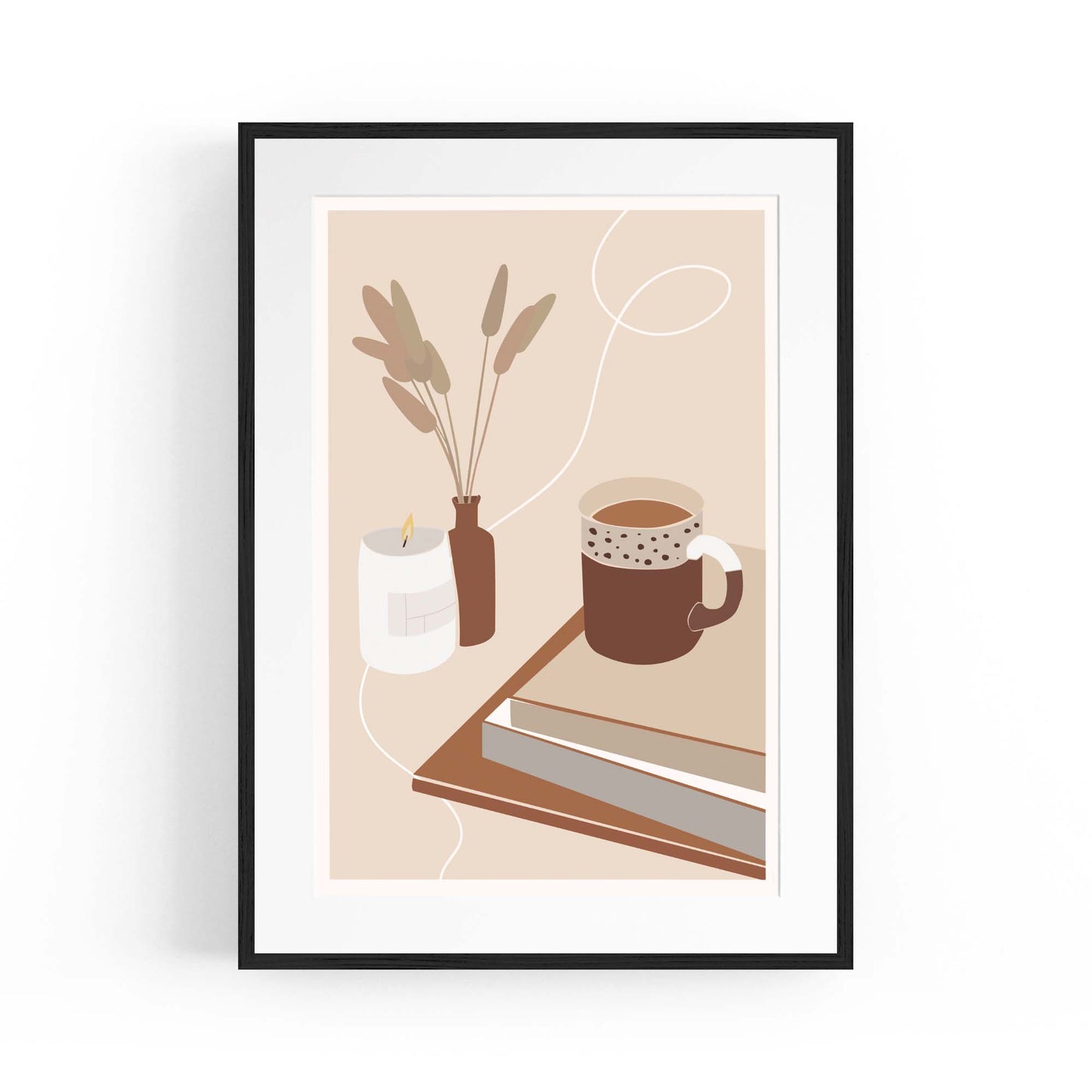 Abstract Coffee Morning Retro Minimal Wall Art - The Affordable Art Company