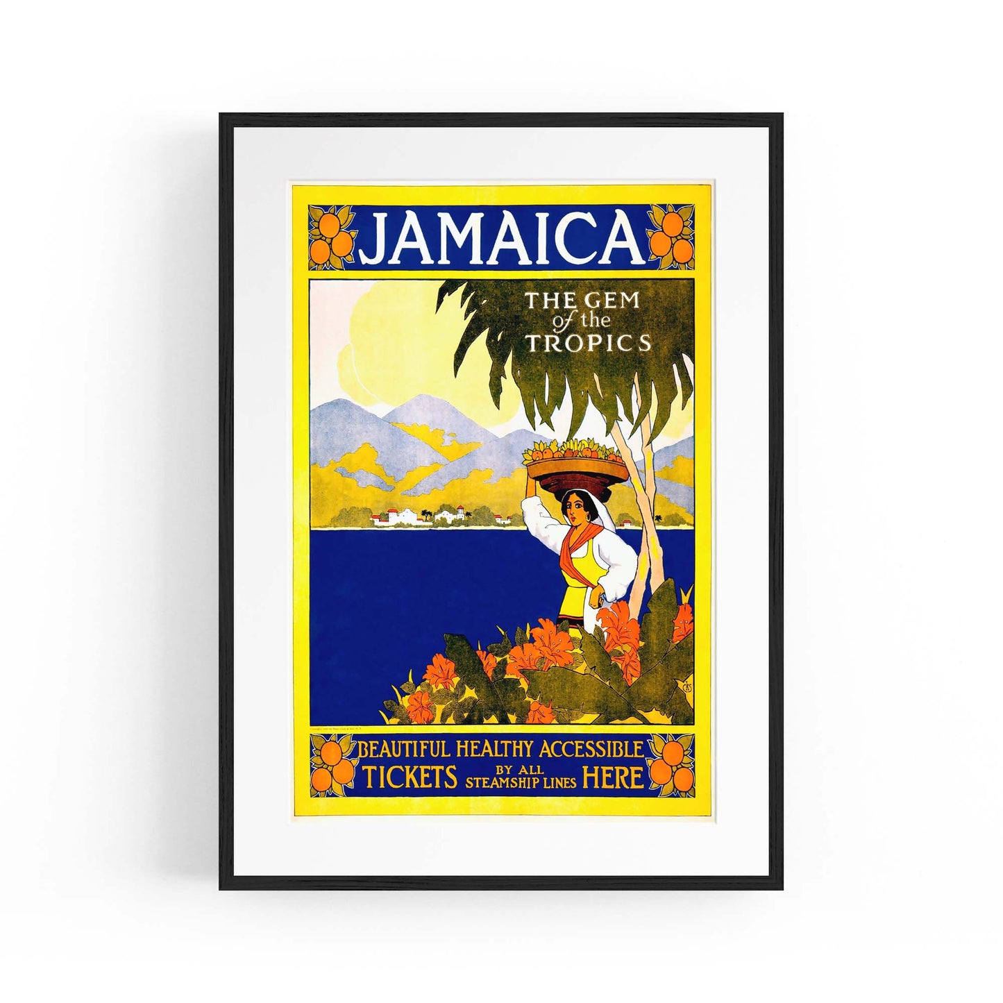 Jamaica Vintage Travel Advert Wall Art - The Affordable Art Company