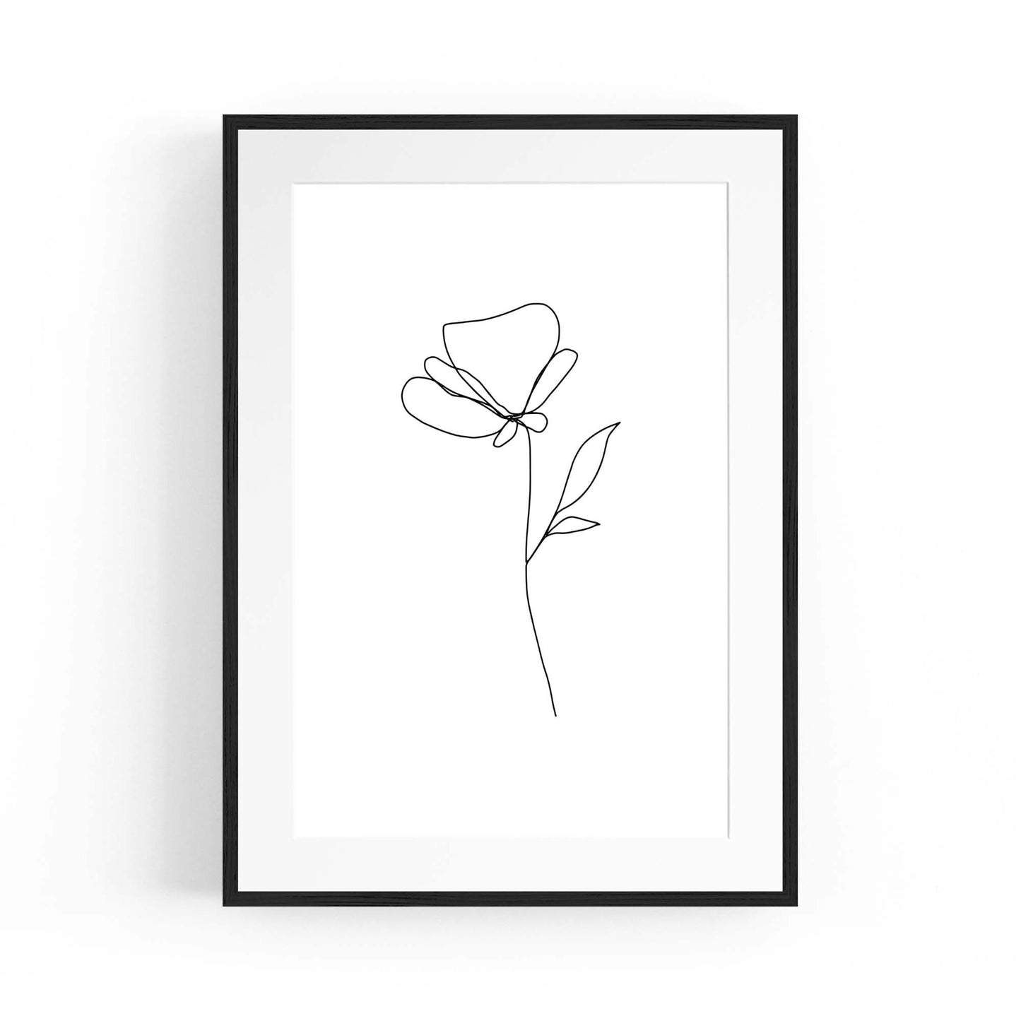 Minimal Floral Drawing Flower Abstract Wall Art #19 - The Affordable Art Company