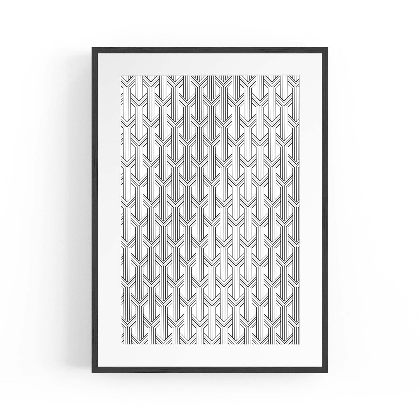 Geometric Pattern Abstract Black & White Wall Art #2 - The Affordable Art Company