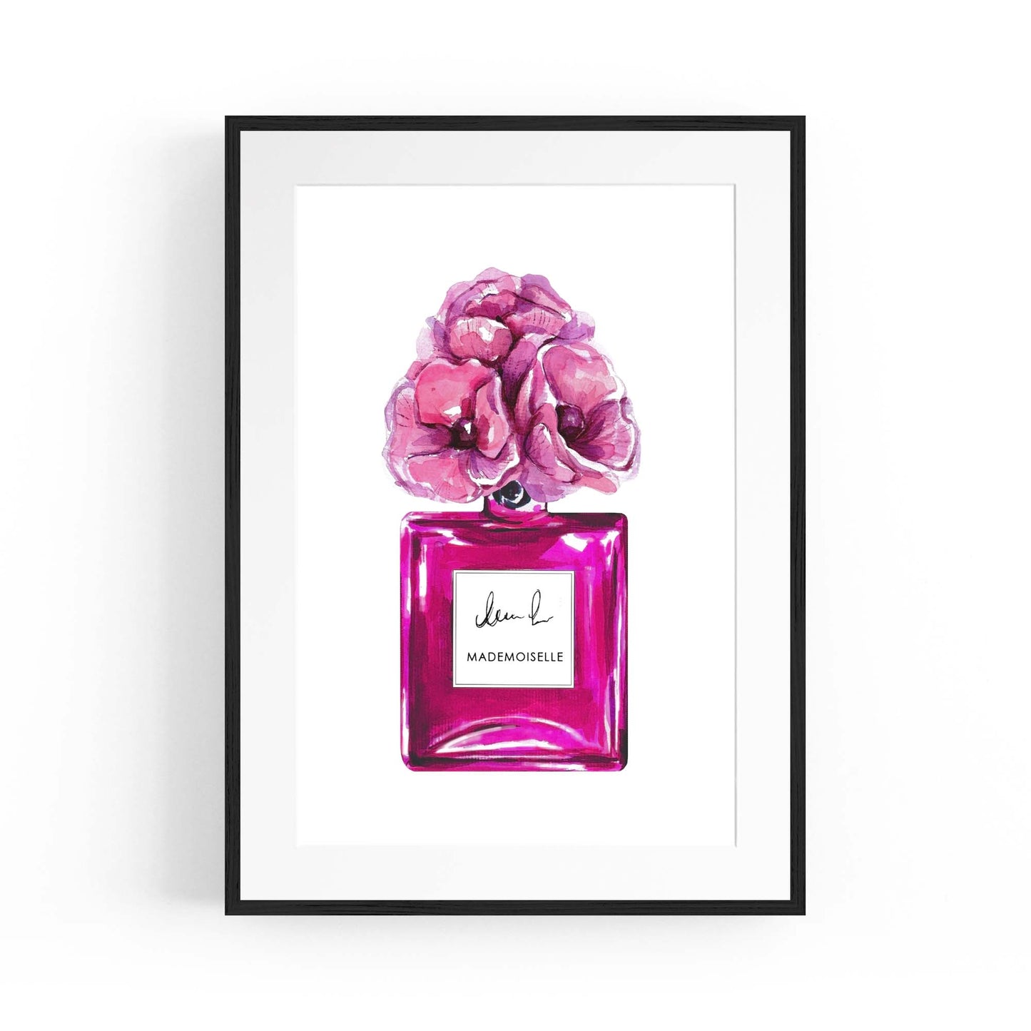 Pink Floral Perfume Bottle Fashion Flowers Wall Art #2 - The Affordable Art Company