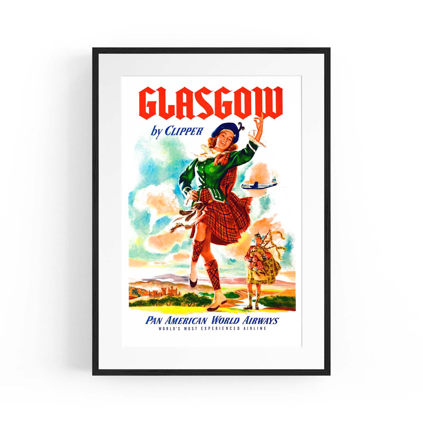 Glasgow, Scotland Vintage Travel Advert Wall Art - The Affordable Art Company