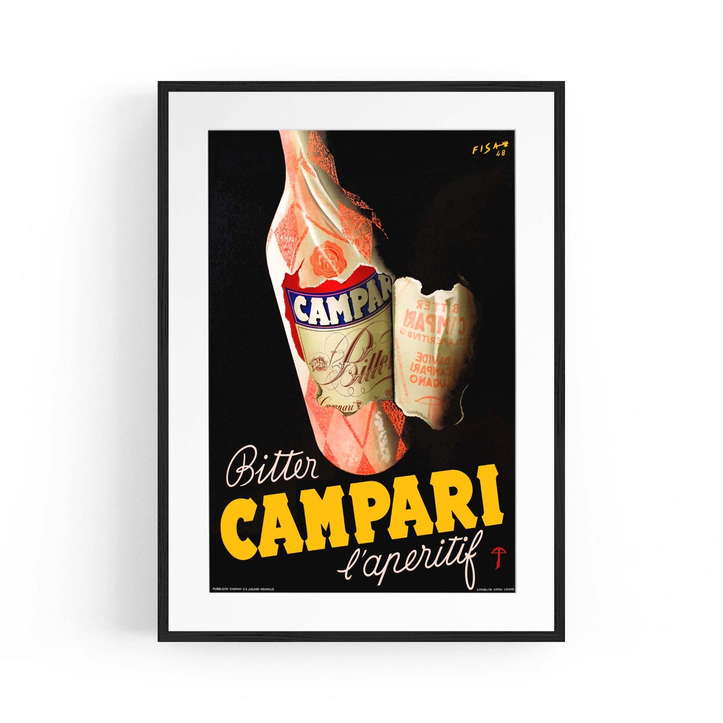 Vintage Campari Advert Italian Restaurant Wall Art #2 - The Affordable Art Company