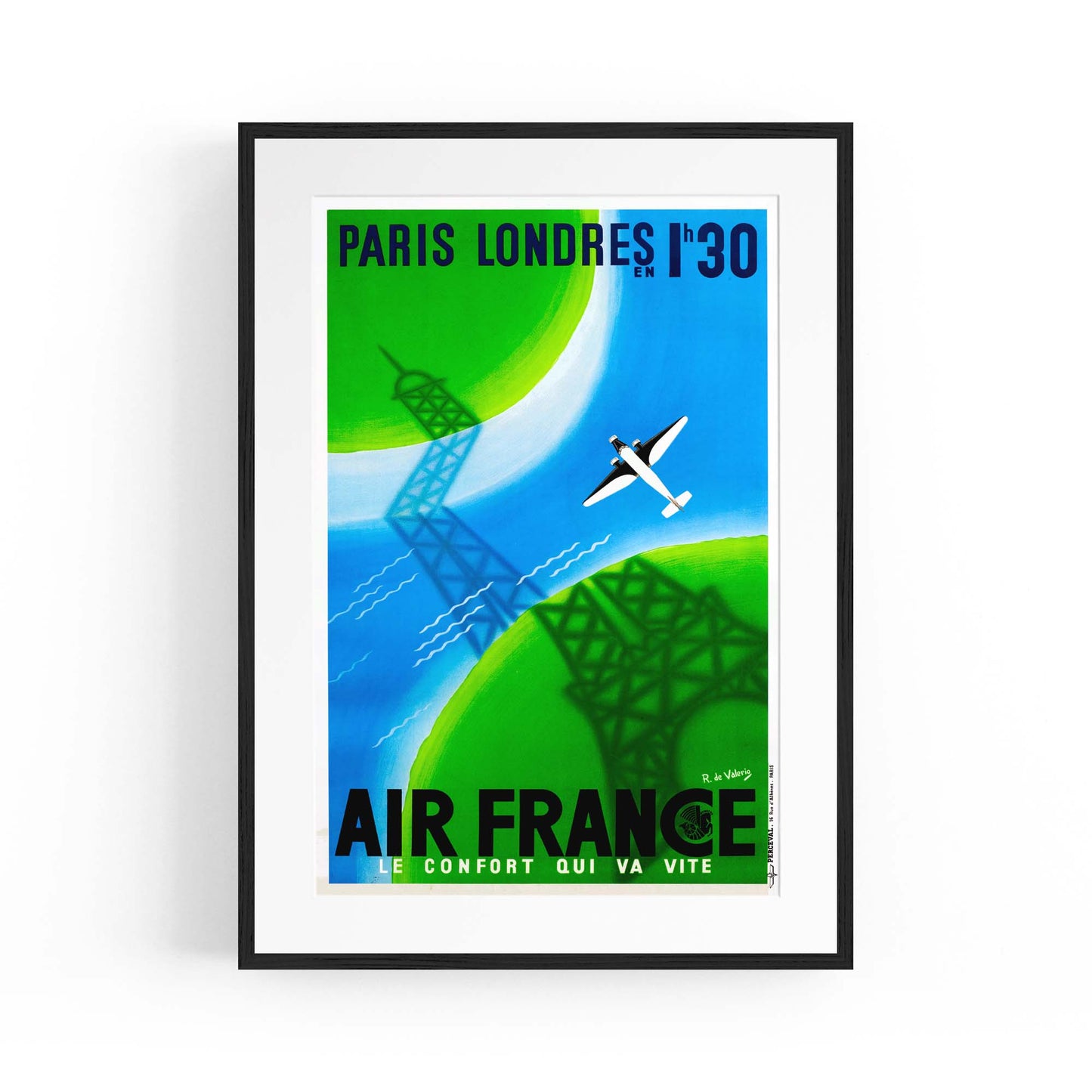 Air France - Paris to London Vintage Advert Wall Art - The Affordable Art Company