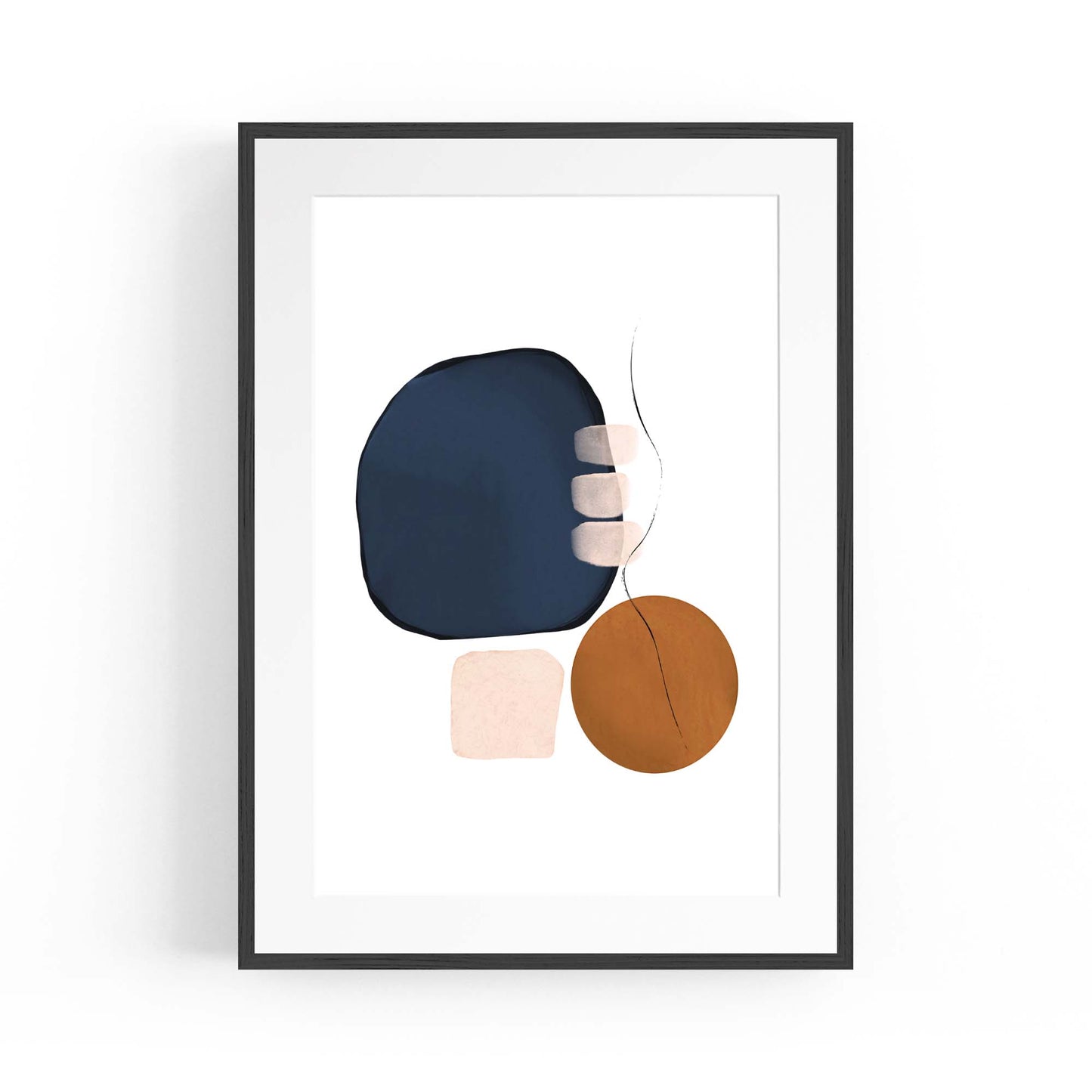 Blue Abstract Painting Minimal Modern Wall Art #16 - The Affordable Art Company