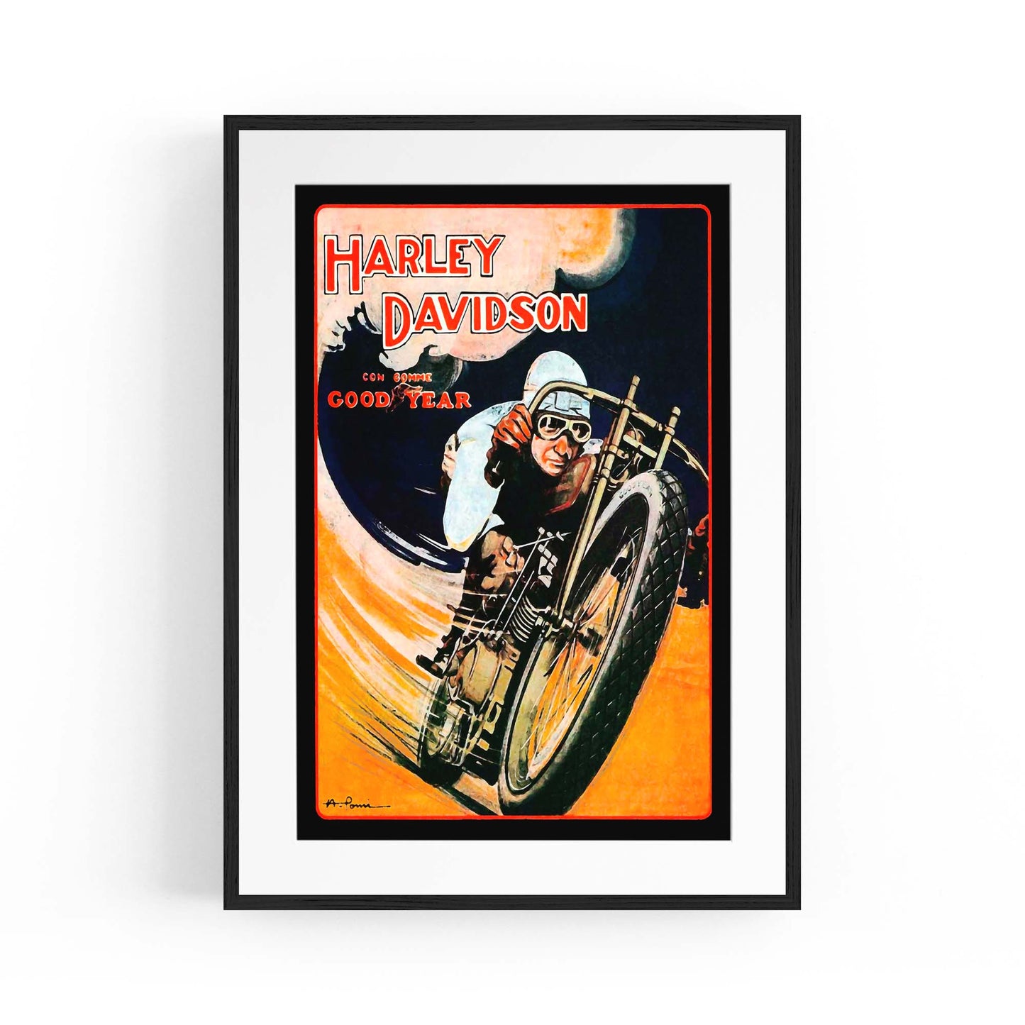 Vintage Motorcycle Advert Man Cave Wall Art - The Affordable Art Company