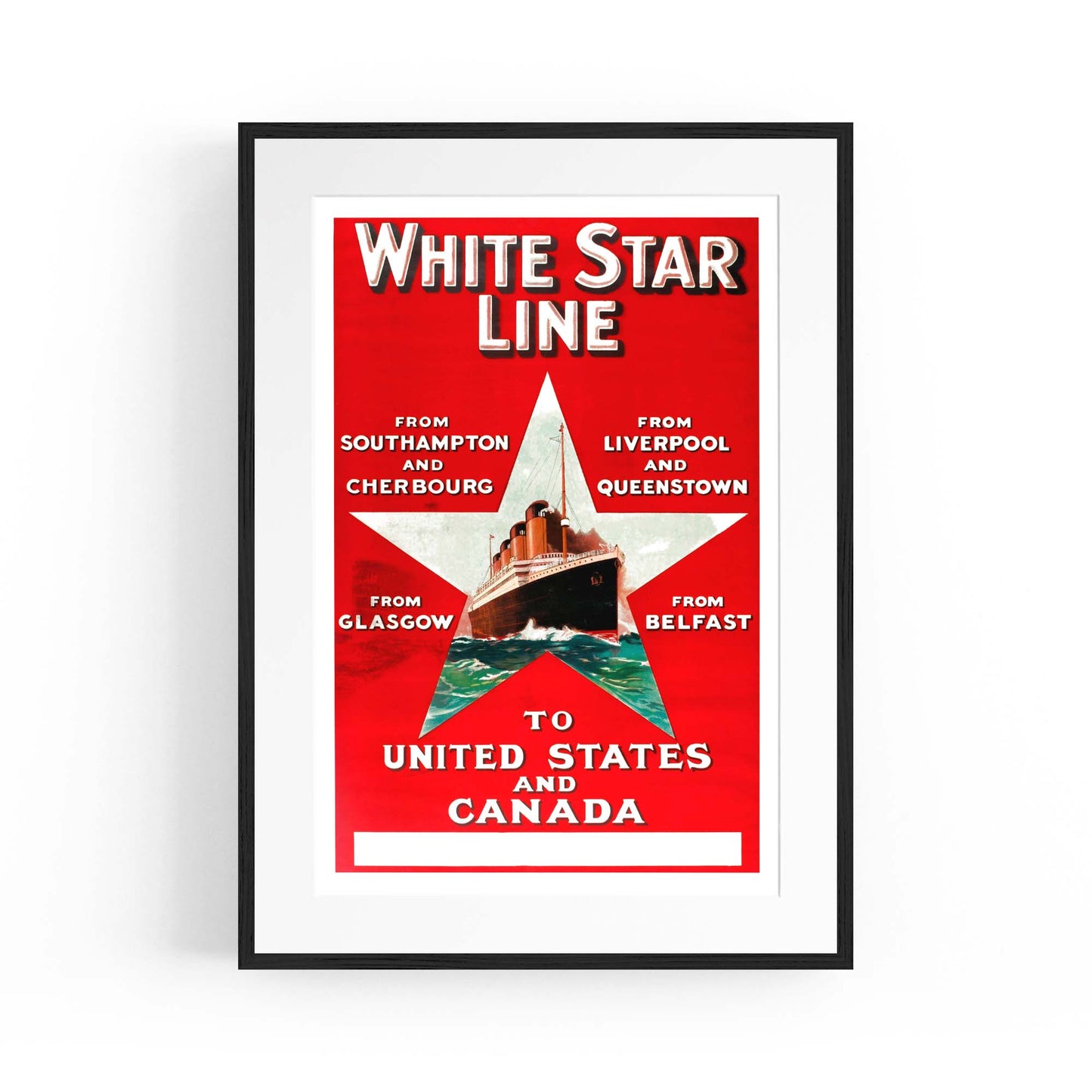 White Star Line Vintage Shipping Advert Wall Art #3 - The Affordable Art Company