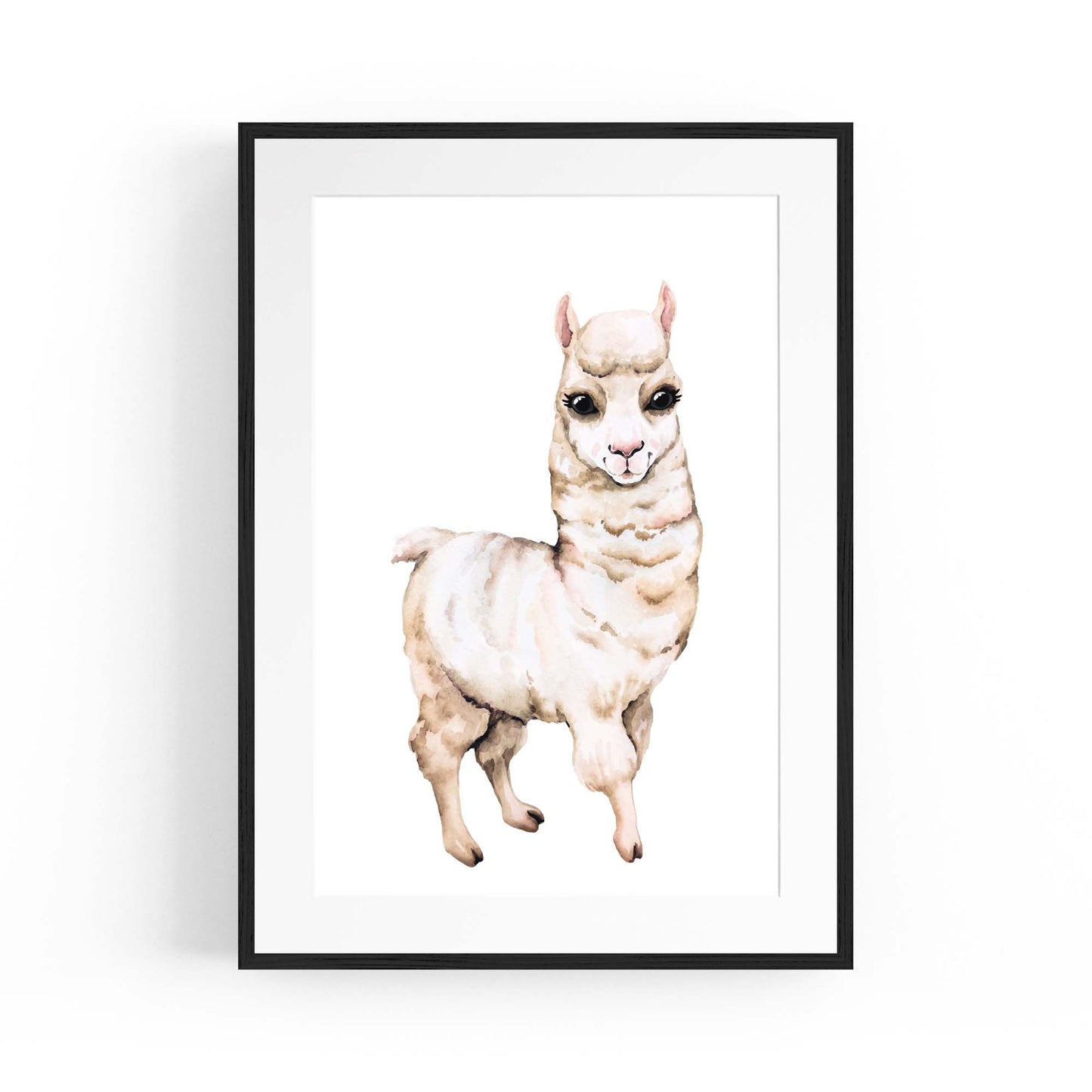 Cartoon Llama Cute Nursery Baby Animal Wall Art - The Affordable Art Company