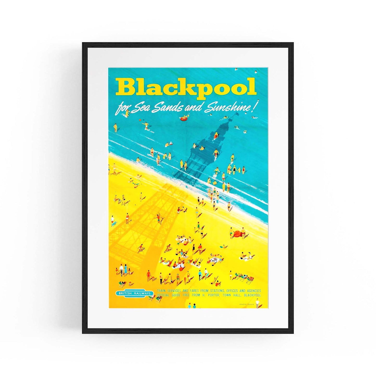 Blackpool, England Vintage Travel UK Wall Art - The Affordable Art Company