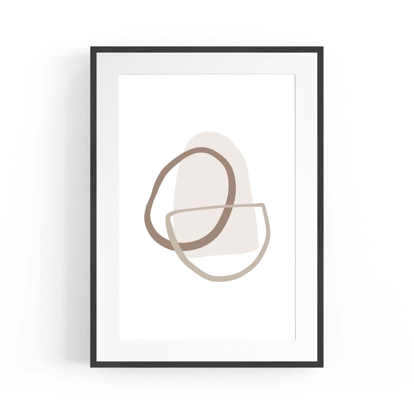 Minimal Black & White Shapes Abstract Wall Art #10 - The Affordable Art Company