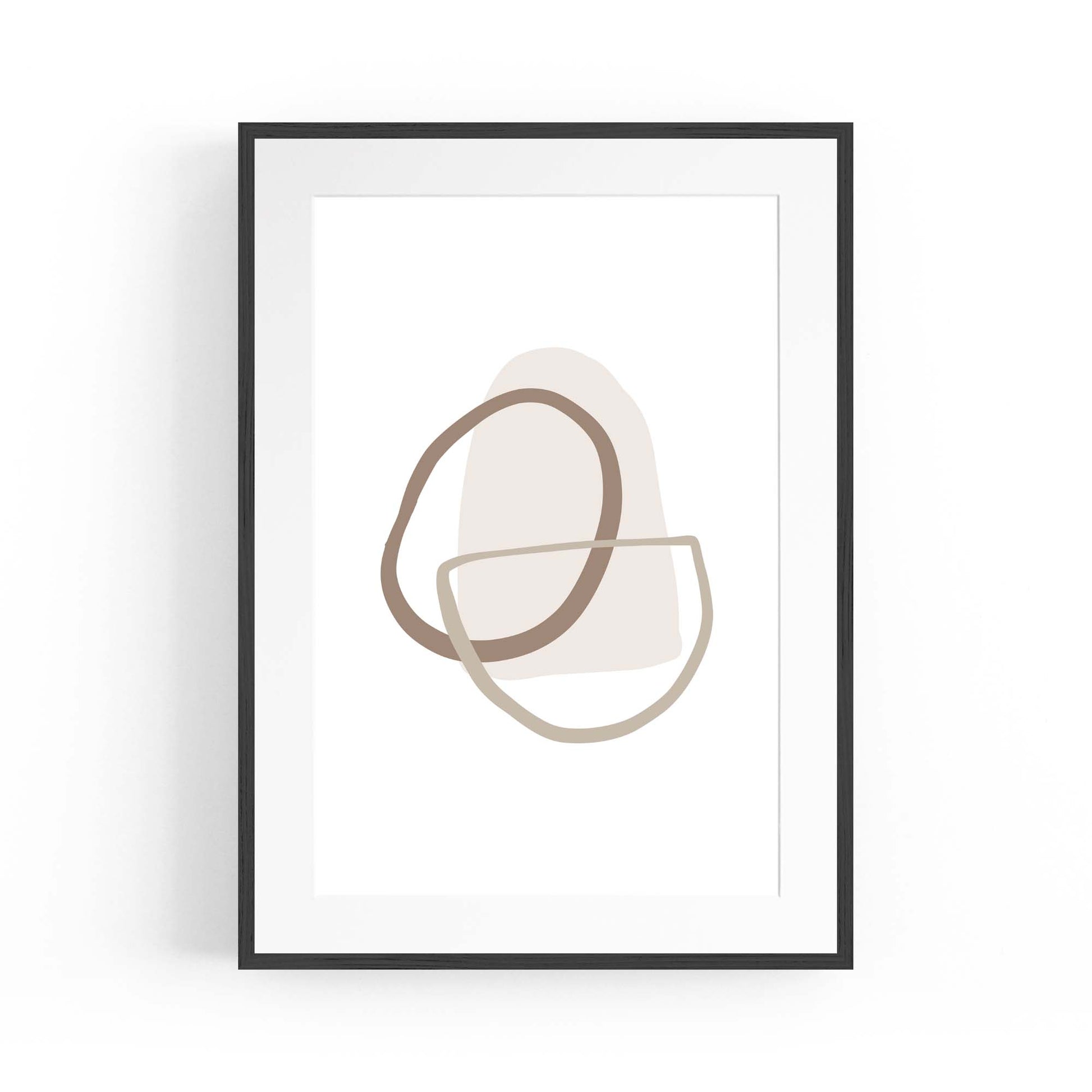 Minimal Black & White Shapes Abstract Wall Art #10 - The Affordable Art Company