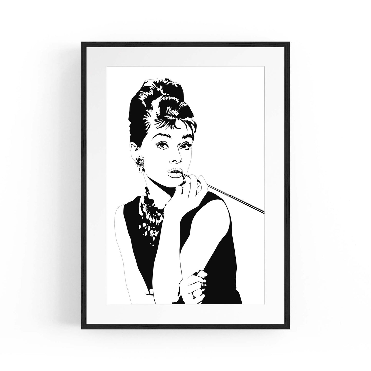 Audrey Hepburn Fashion Minimal Bedroom Wall Art #1 - The Affordable Art Company