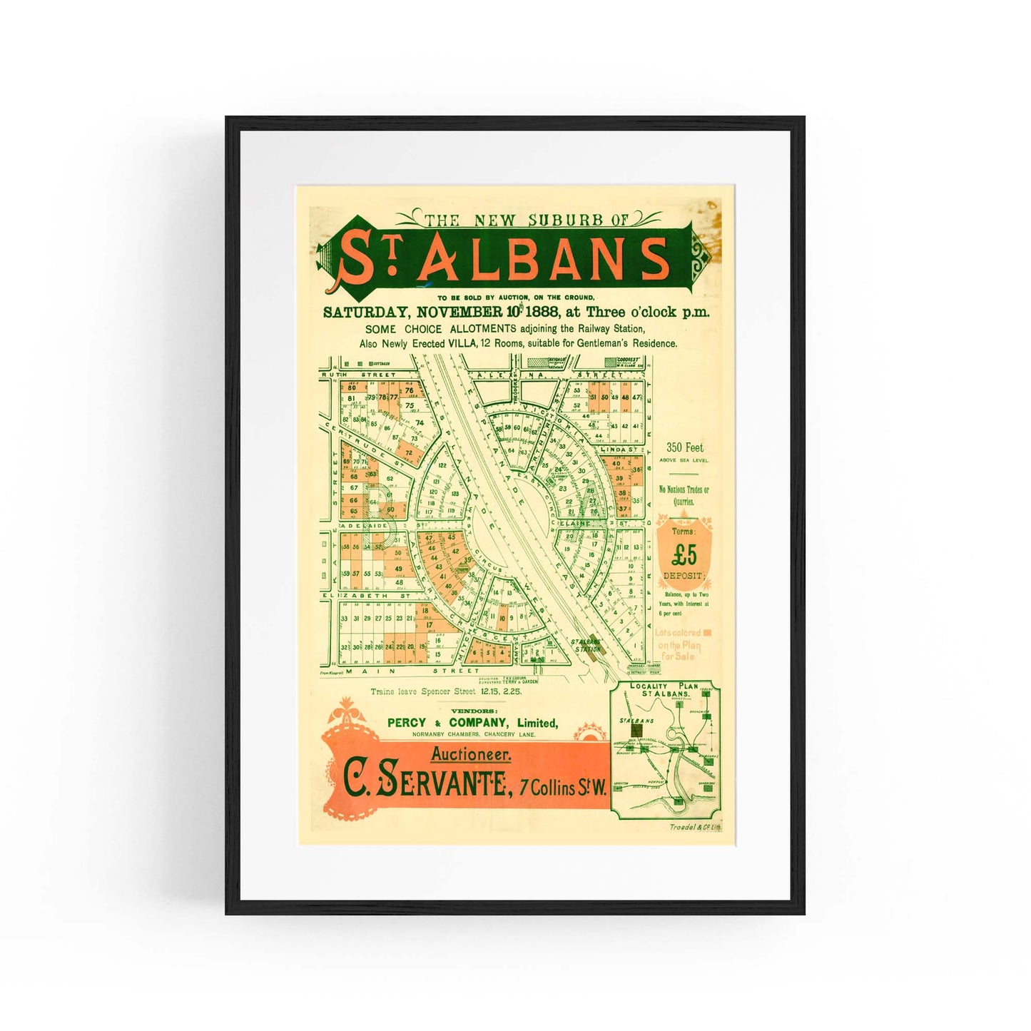 St Albans Melbourne Vintage Real Estate Advert Art #1 - The Affordable Art Company