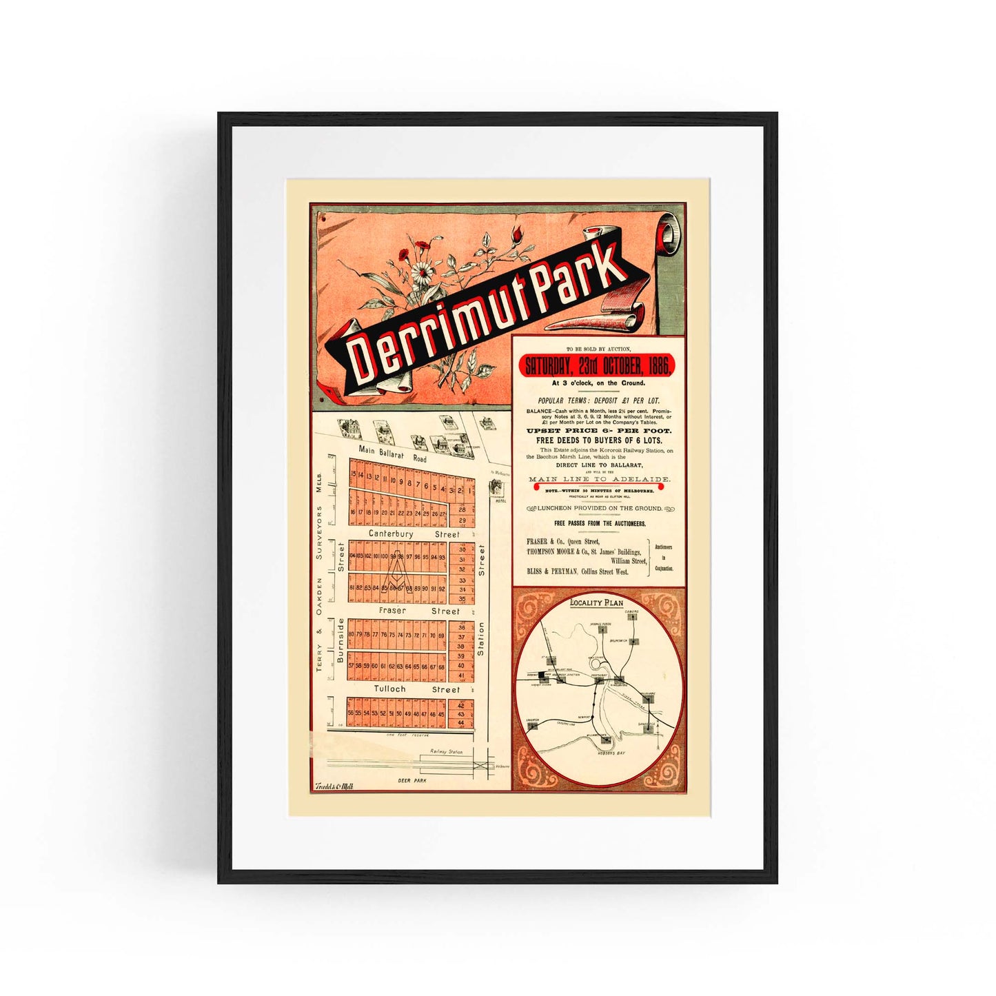 Derrimut Melbourne Vintage Real Estate Advert Art - The Affordable Art Company