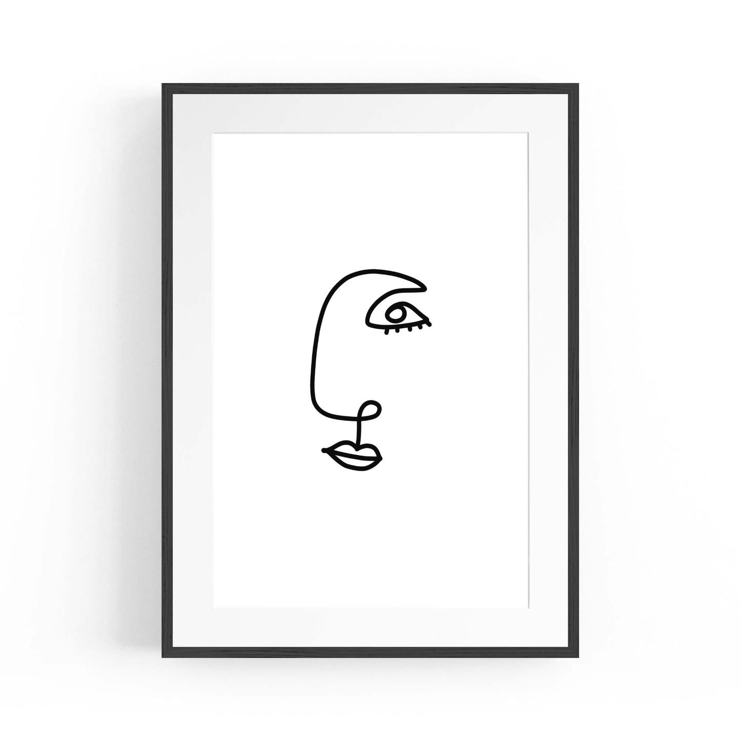 Minimal Abstract Line Face Modern Wall Art #6 - The Affordable Art Company