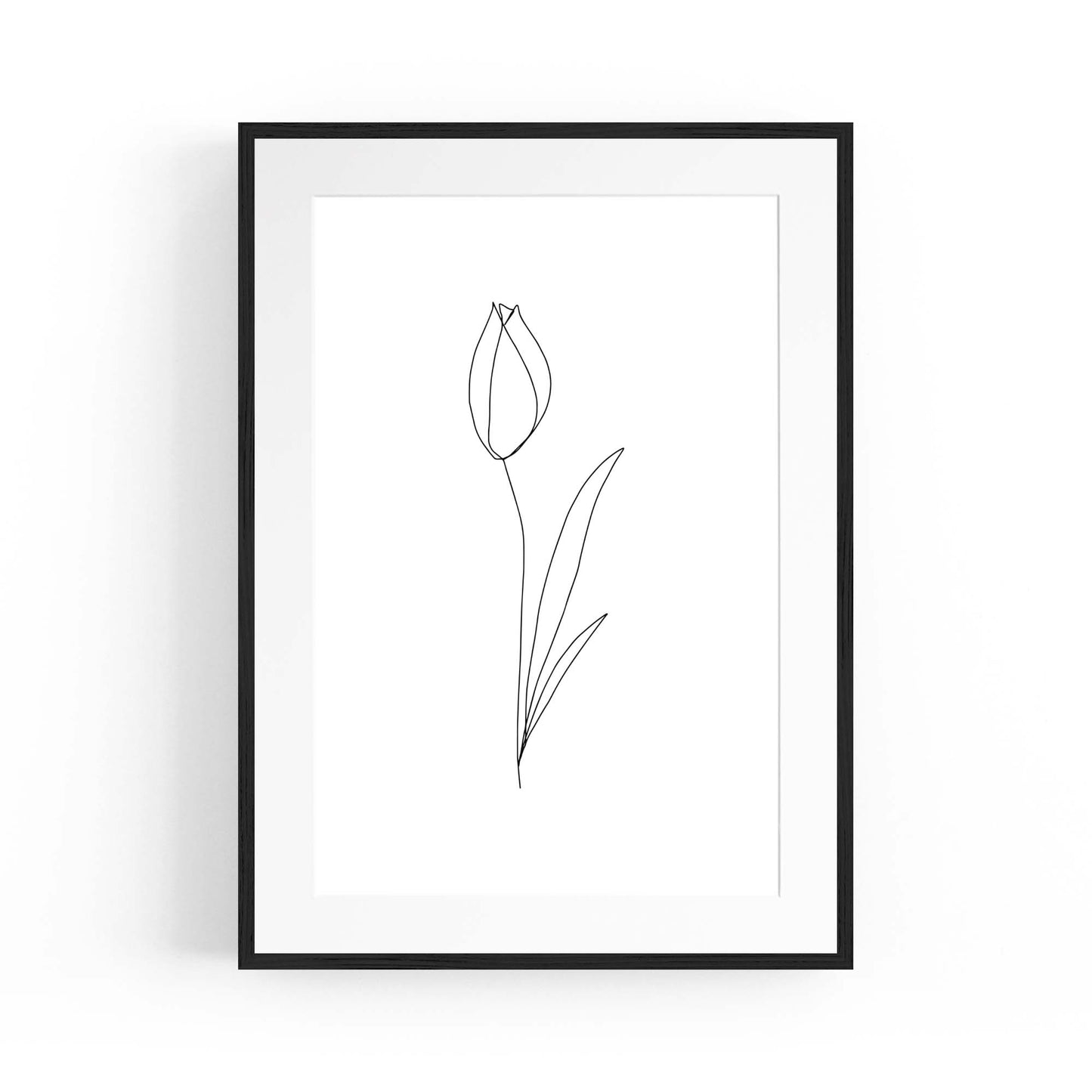 Minimal Tulip Flower Line Drawing Wall Art #1 - The Affordable Art Company