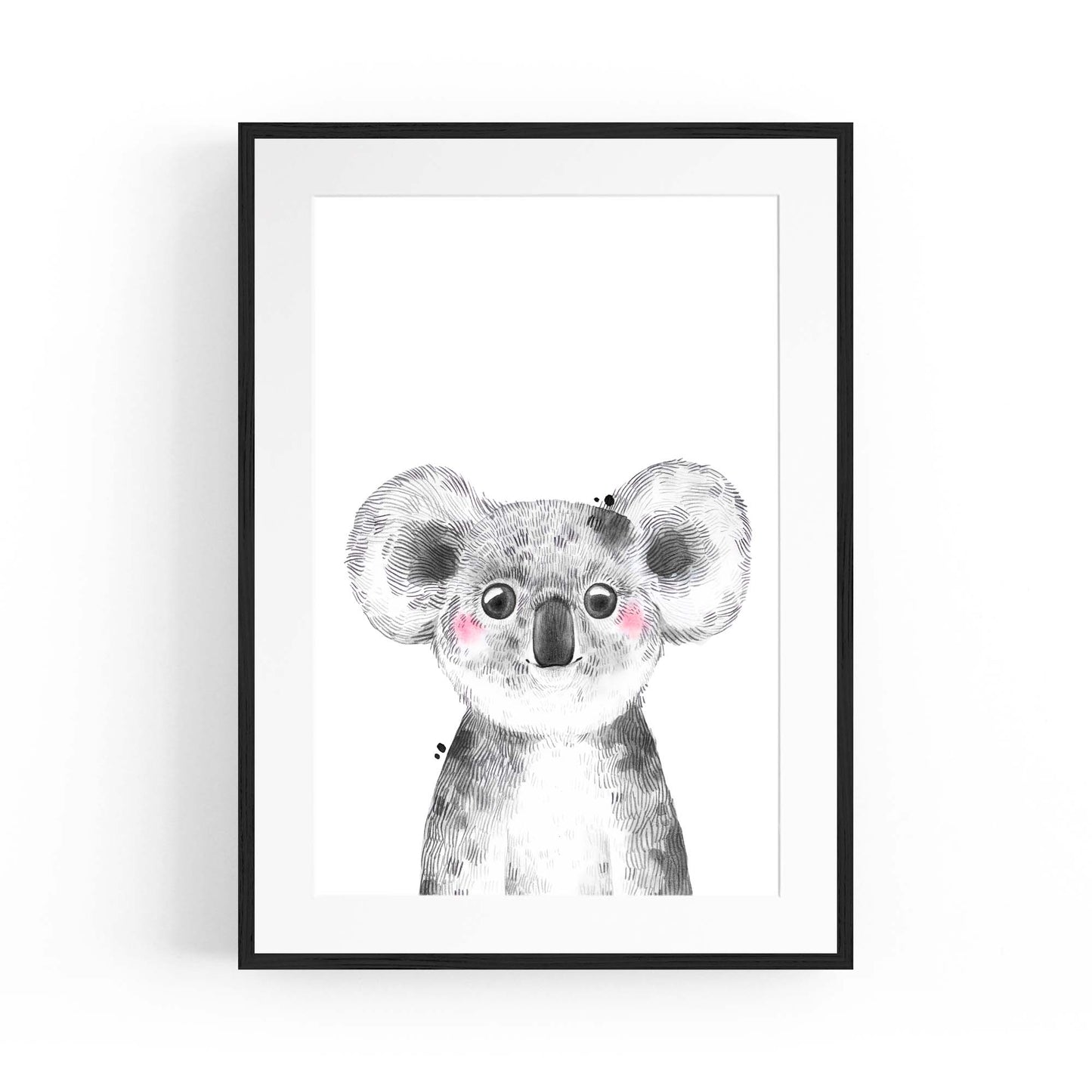 Cute Blushing Baby Koala Nursery Animal Wall Art - The Affordable Art Company