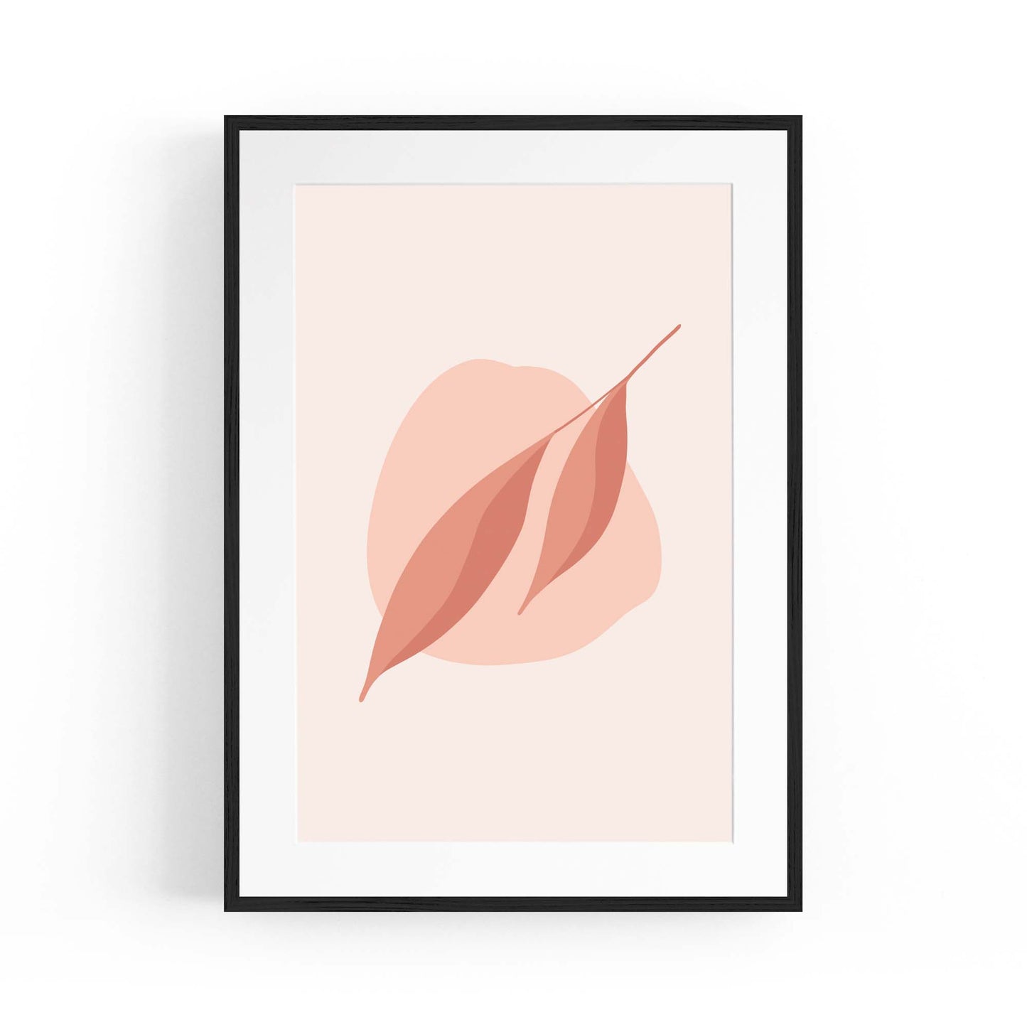 Minimal Leaf Pink & Pastel Retro Abstract Wall Art #1 - The Affordable Art Company